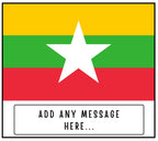 Myanmar Personalised Candle | Flag of Myanmar | Burmese Flag Gift | Gift for Burmese | Myanmar Home Decor | Burmese Home Decor Candle Gift Etsy