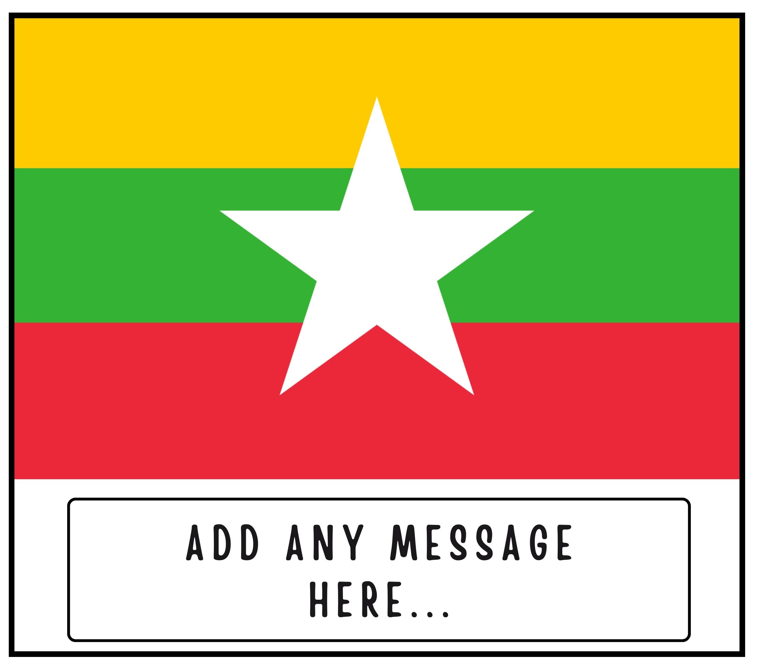 Myanmar Personalised Candle | Flag of Myanmar | Burmese Flag Gift | Gift for Burmese | Myanmar Home Decor | Burmese Home Decor Candle Gift Etsy