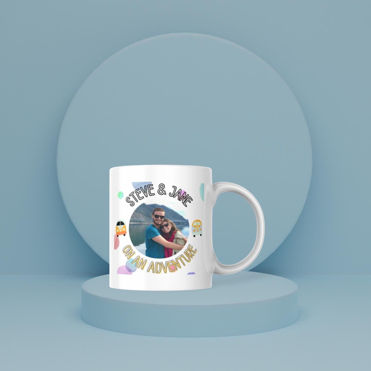 Personalised Vanlife Photo Mug | “On an Adventure Custom Camper Gift | Add Any Photo & Message | UK Travel Keepsake | Vanlife Quote Etsy