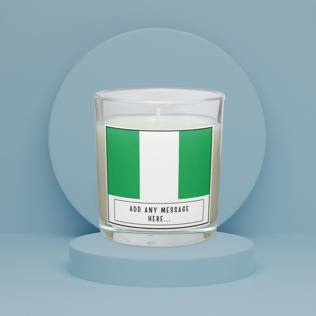 Nigeria Personalised Candle | Flag of Nigeria | Nigerian Flag | Custom Nigerian Message | Gift for Nigerian | Nigeria Home decor Candle Gift Etsy