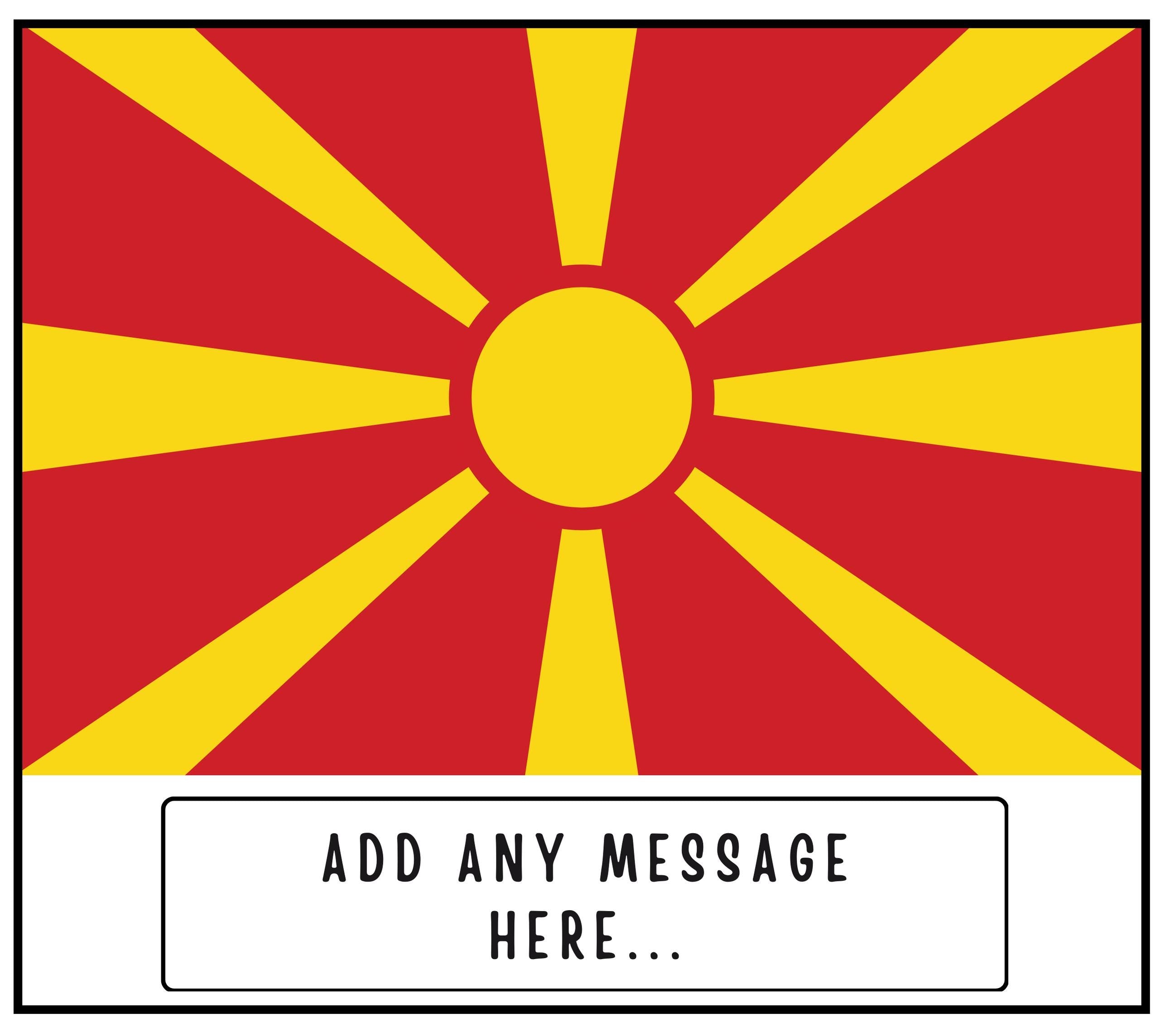 Macedonia Personalised Candle | Flag of Macedonia | Macedonian Flag | Custom Macedonian Message | Gift for Macedonian | Macedonia Home Decor Etsy