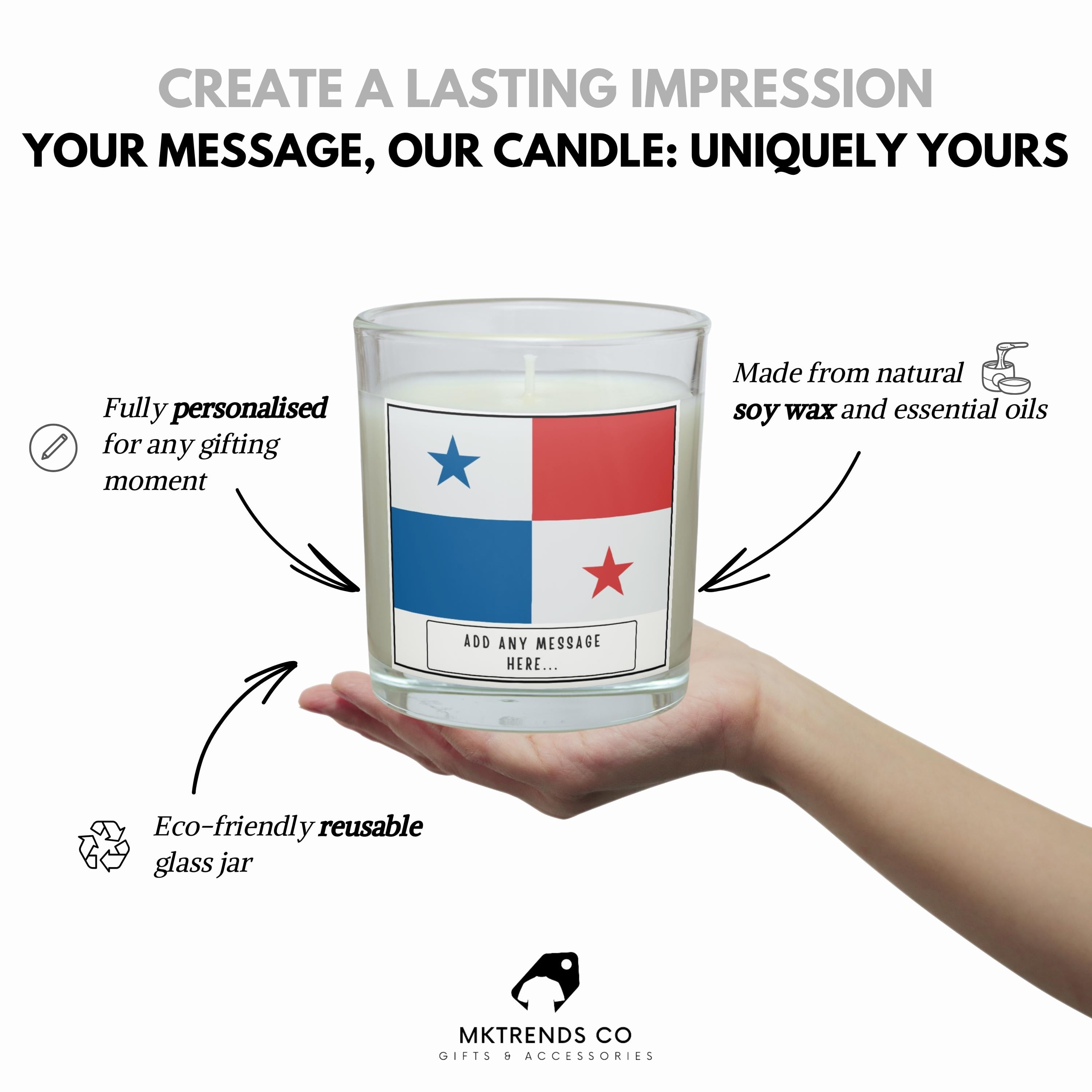 Panama Personalised Candle | Panama Flag | Panamanian Flag | Custom Panamanian Message | Panama Message Candle | Panama Home Decor Gifts Etsy