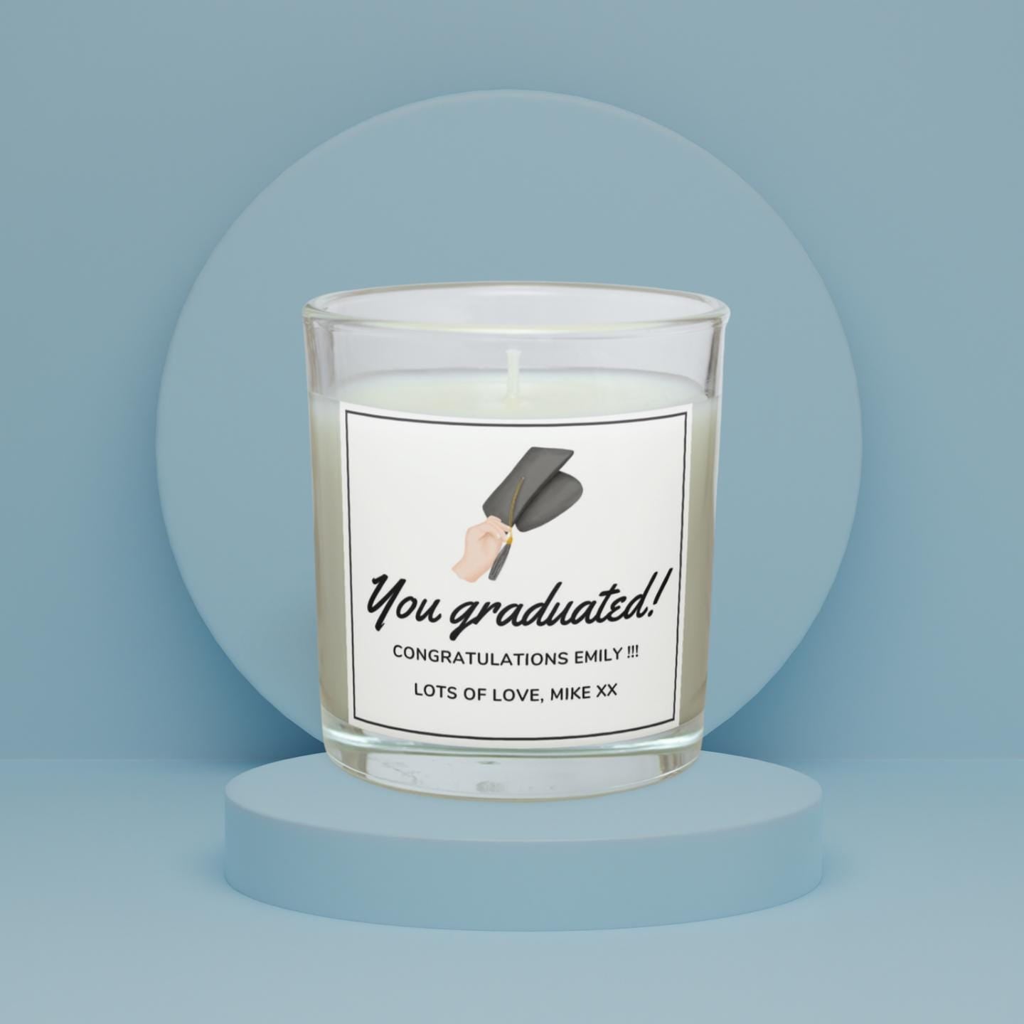 You Graduated Personalised Candle | Graduation Message Gift | Custom Graduate Candle | University Graduation Gift | Congratulations Graduate Etsy