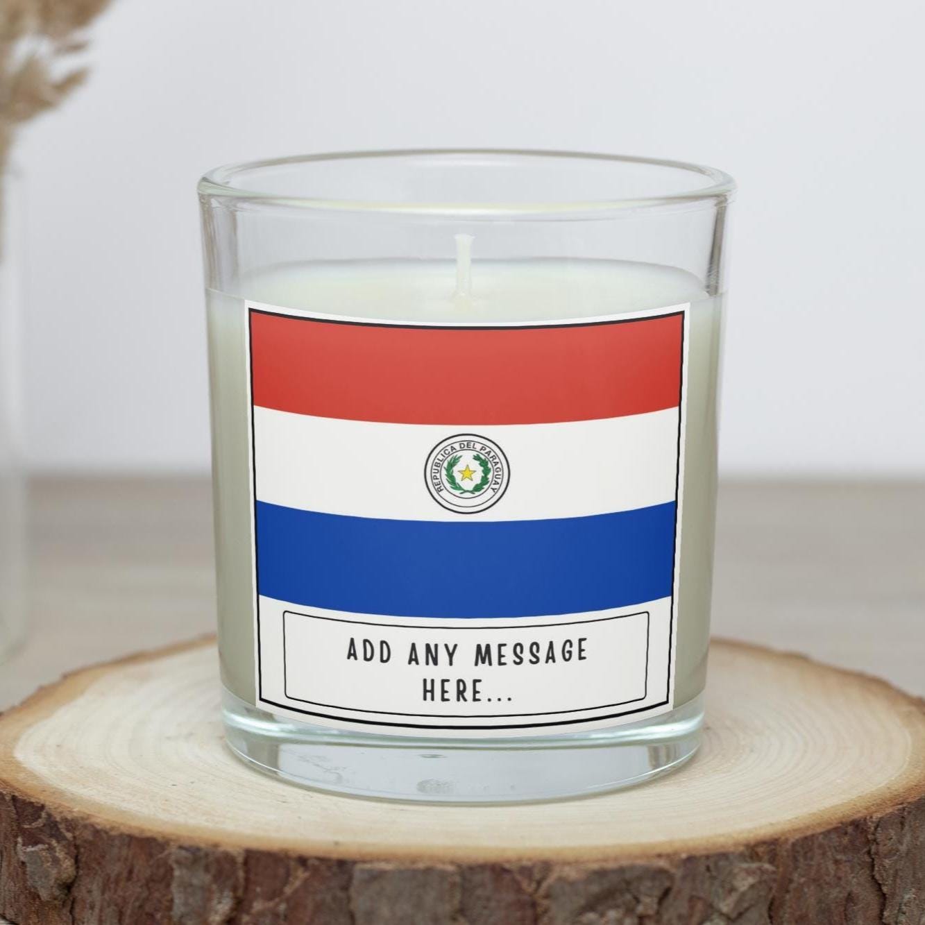 Paraguay Personalised Candle | Flag of Paraguay | Paraguayan Flag | Custom Paraguayan Message | Gift for Paraguay | Paraguay Home Decor Gift Etsy