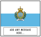 San Marino Personalised Candle | San Marino Flag | Flag of San Marino Gift | Custom San Marino Message | San Marino Home Decor | Sammarinese Etsy
