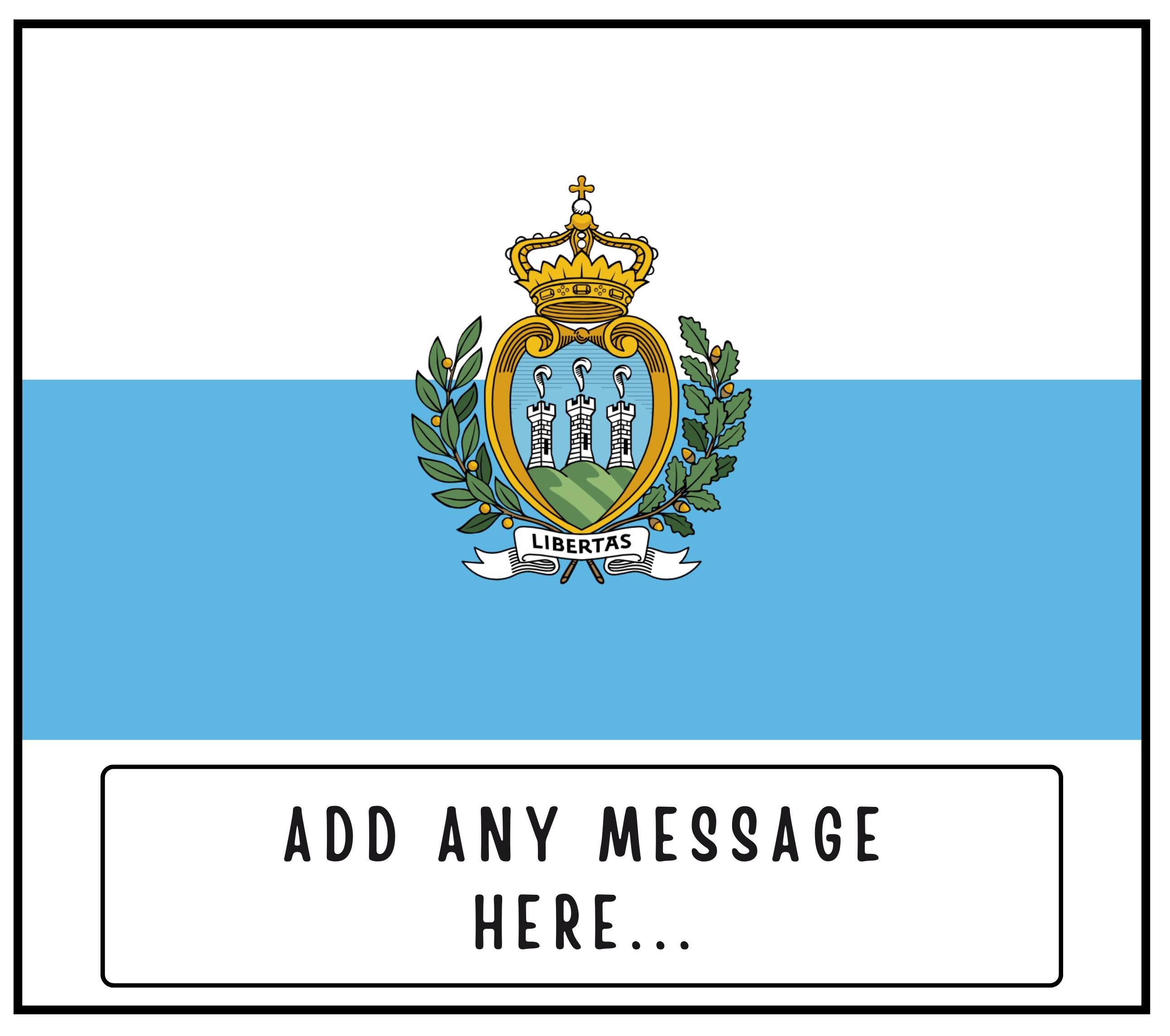San Marino Personalised Candle | San Marino Flag | Flag of San Marino Gift | Custom San Marino Message | San Marino Home Decor | Sammarinese Etsy