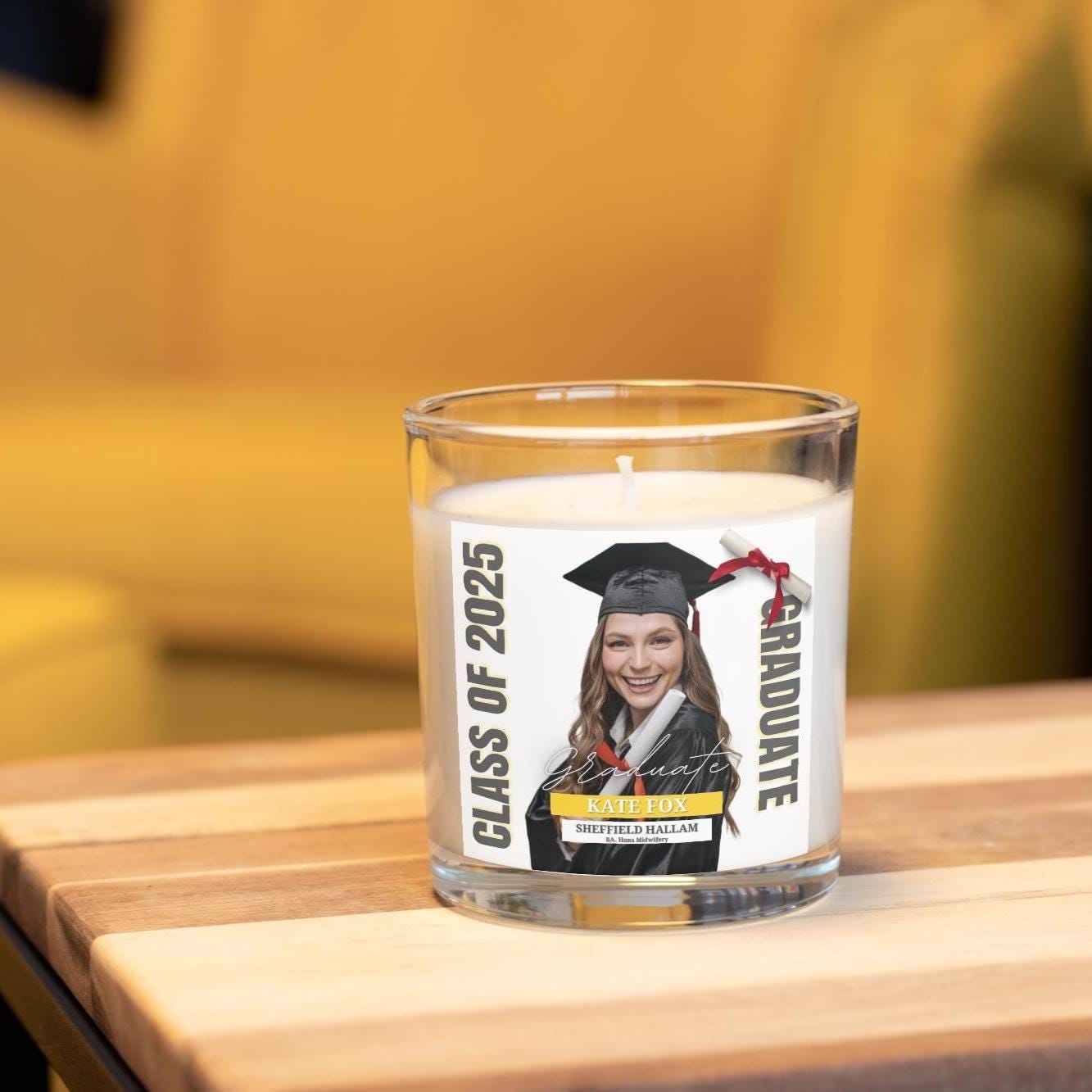 Graduation Photo Message Personalised Candle | Best Graduation Gifts | Custom Graduation Photo Keepsake | University Graduation Photo Gift Etsy