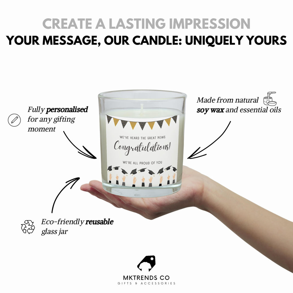 Congratulations Graduate Personalised Candle | Graduation Gift with Message | Custom Graduation Décor | Gift for Uni Graduate | Graduation Etsy