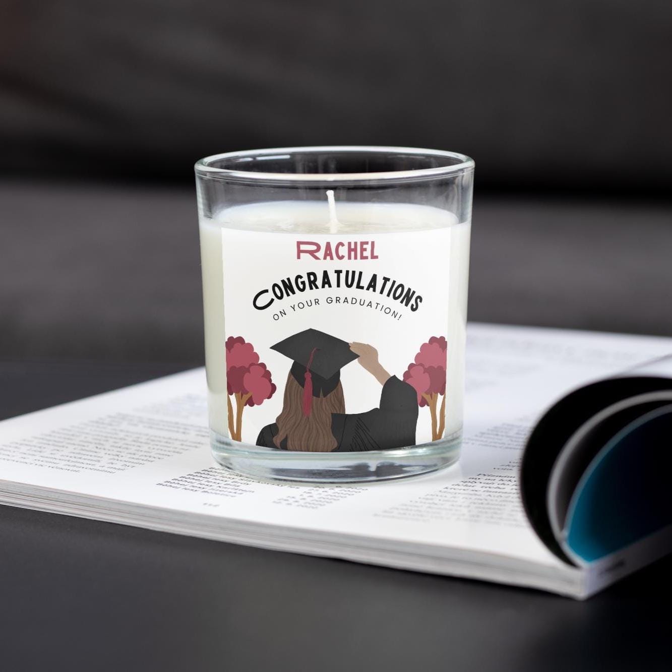 Graduation Name & Message Personalised Candle | Graduate Name Gift | Custom Graduation Congratulations Message | Graduation Message Candle Etsy