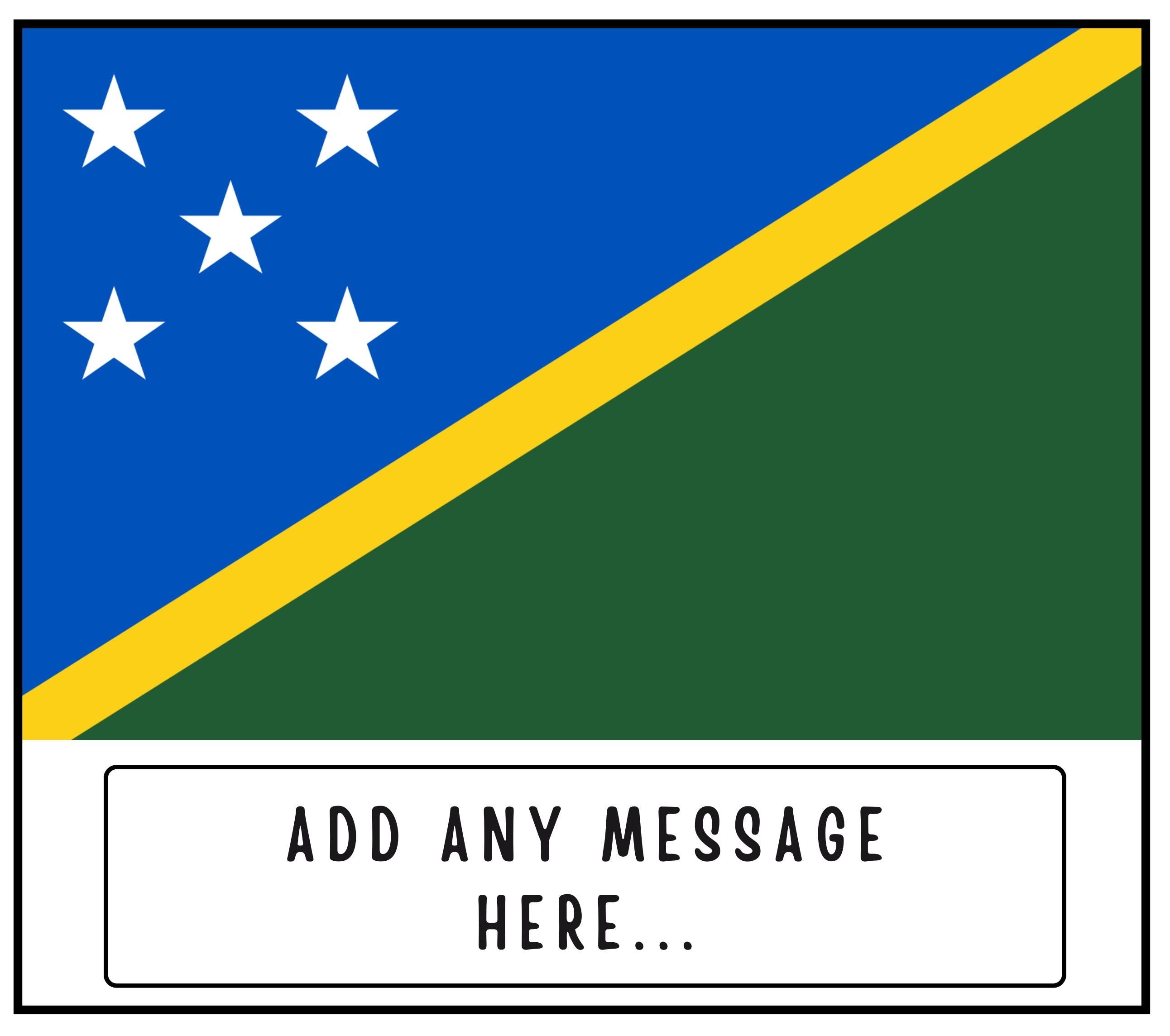 Solomon Islands Personalised Candle | Flag of Solomon Islands | Solomon Island Roots Gift | Solomon Islands Home Decor | Custom Message Gift Etsy
