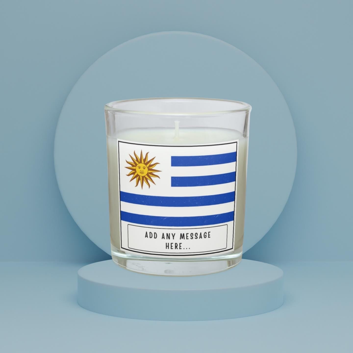 Uruguay Personalised Candle | Flag of Uruguay | Uruguayan Flag | Custom Uruguayan Message Gift | Uruguay Gift | Uruguayan Home Decor Candle Etsy