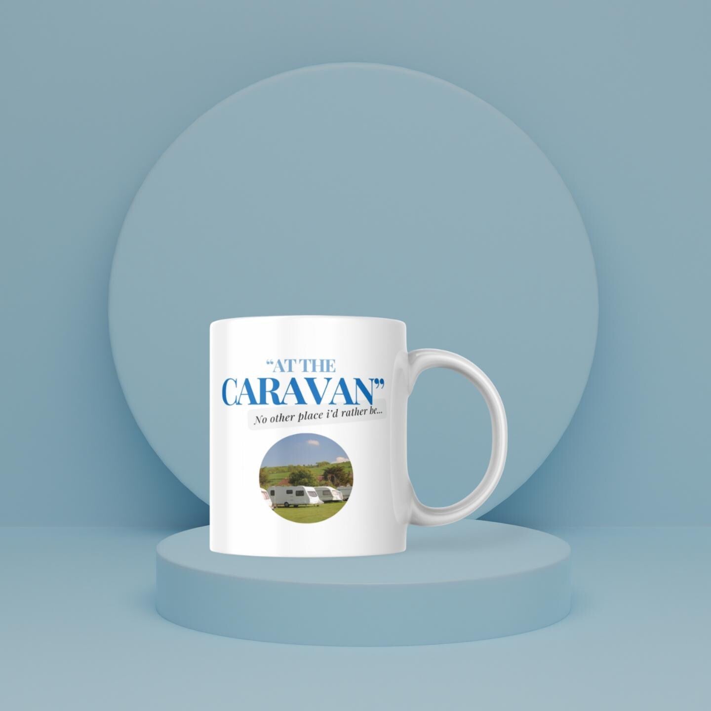 Personalised Caravan Photo Mug | At the Caravan Design | Add Your Own Image & Message | Funny Caravan Gift | UK Camping Present | Novelty Etsy