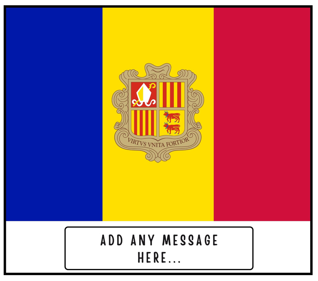 Andorra Personalised Candle | Flag of Andorra | Andorran Flag Gift | Custom Message Andorra Gift | Gift for Andorran | Andorra Home Decor Etsy