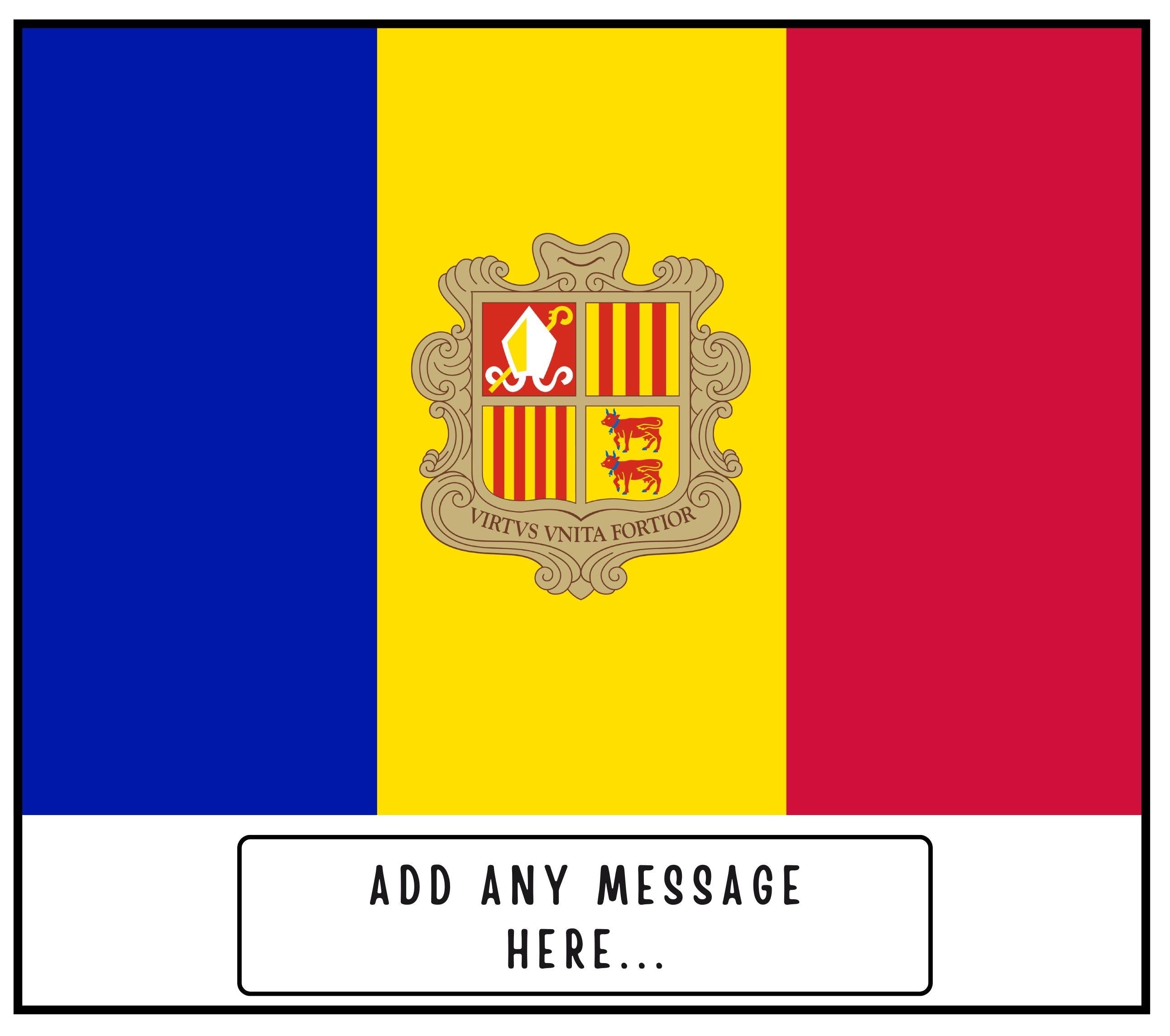 Andorra Personalised Candle | Flag of Andorra | Andorran Flag Gift | Custom Message Andorra Gift | Gift for Andorran | Andorra Home Decor Etsy