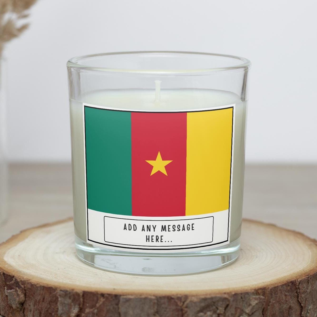 Cameroon Personalised Candle | Cameroon Flag | Cameroonian Flag Gift | Custom Gift for Cameroonian | Cameroon Home Decor | Custom Candle Etsy