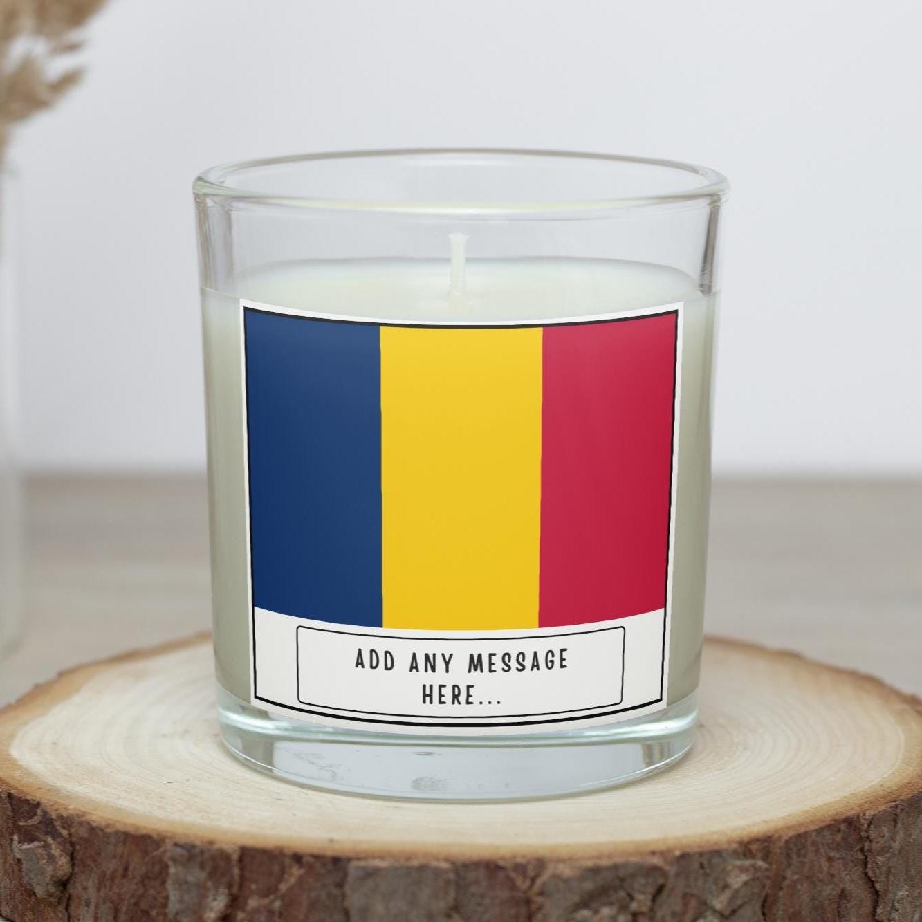 Chad Personalised Candle | Flag of Chad | Chadian Flag | Custom Chadian Message | Gift for Chadian Friend | Chad Home | Chad Home Decor Gift Etsy