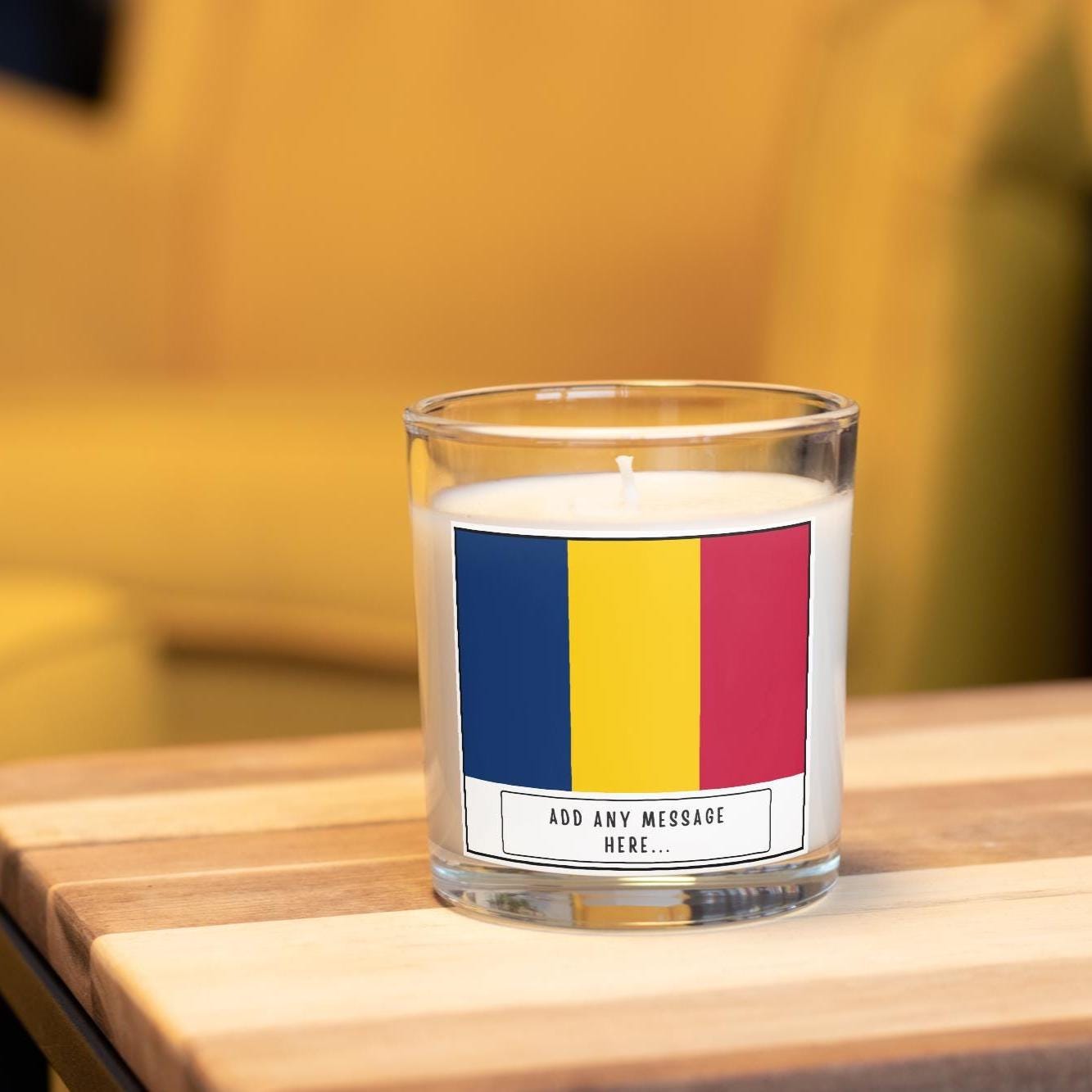 Chad Personalised Candle | Flag of Chad | Chadian Flag | Custom Chadian Message | Gift for Chadian Friend | Chad Home | Chad Home Decor Gift Etsy