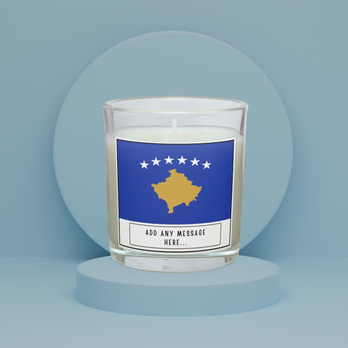 Kosovo Personalised Candle | Kosovo Flag | Kosovan Flag Gift | Custom Message Kosovo Candle | Gift for Kosovan | Kosovo Home Decor | Kosovan Etsy