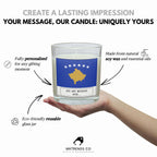 Kosovo Personalised Candle | Kosovo Flag | Kosovan Flag Gift | Custom Message Kosovo Candle | Gift for Kosovan | Kosovo Home Decor | Kosovan Etsy