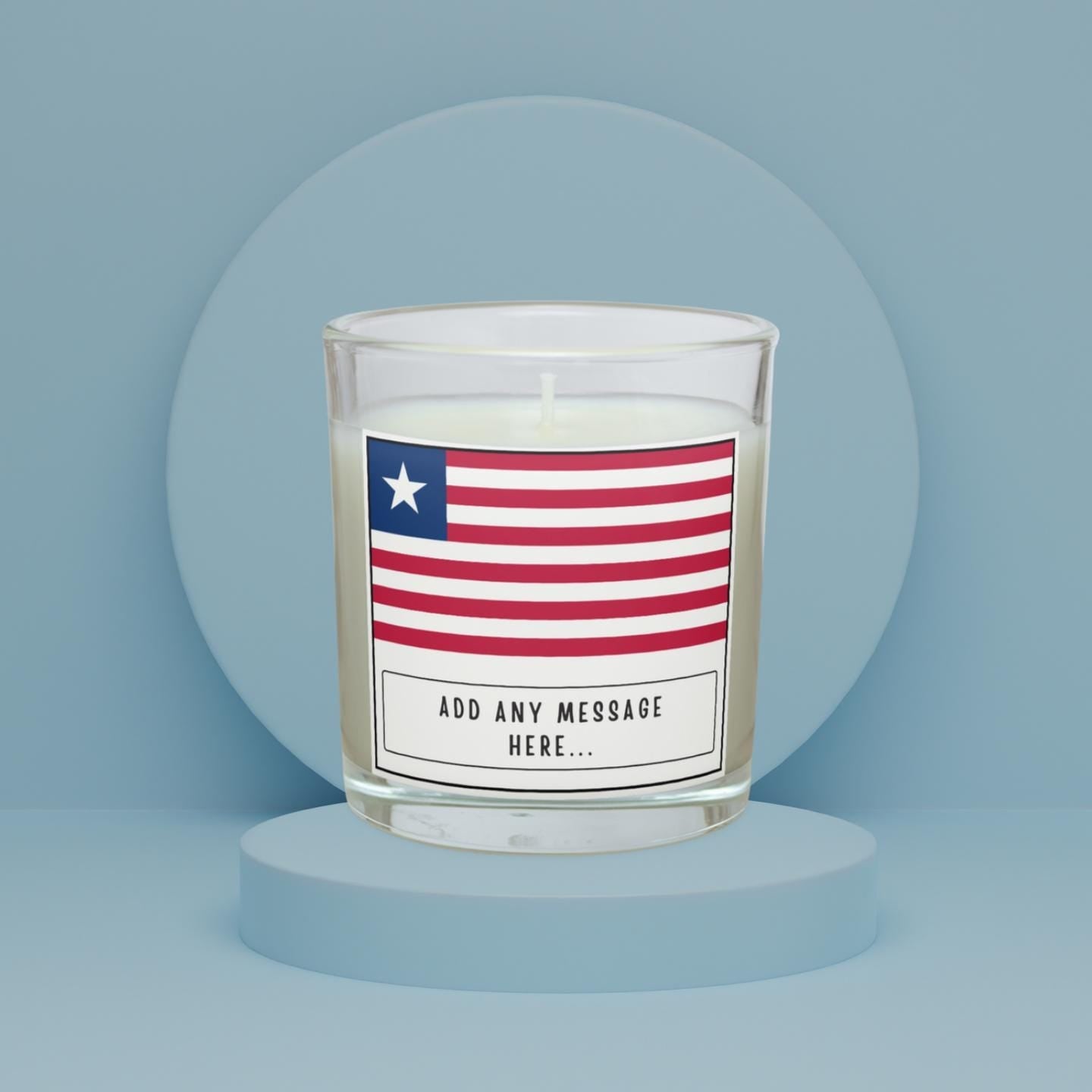 Liberia Personalised Candle | Flag of Liberia | Liberian Flag Candle | Custom Liberian Message | Gift for Liberian | Liberia Home Decor Gift Etsy