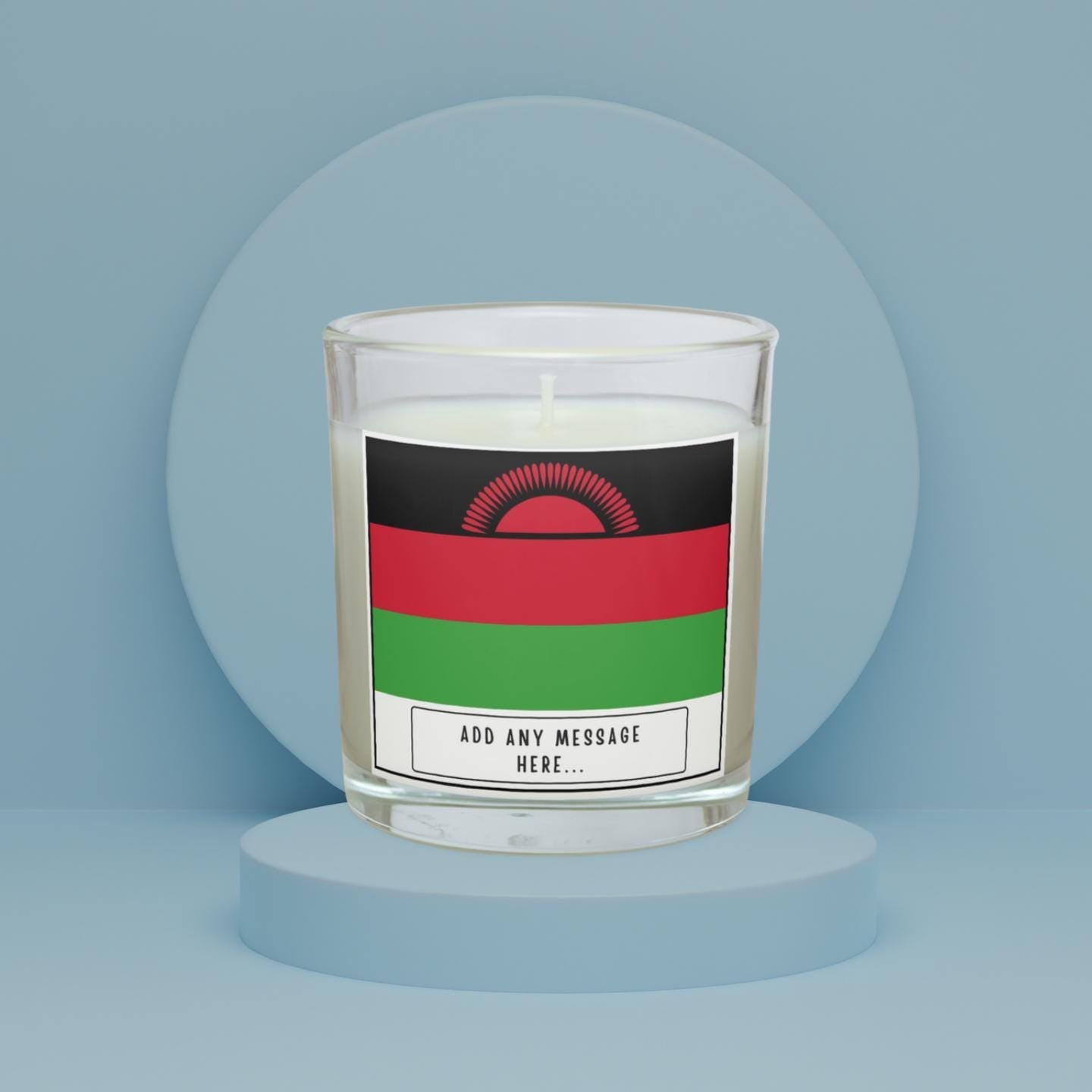 Malawi Personalised Candle | Flag of Malawi | Malawian Flag | Custom Malawian Message | Gift for Malawian | Malawian Home Decor Candle Gift Etsy