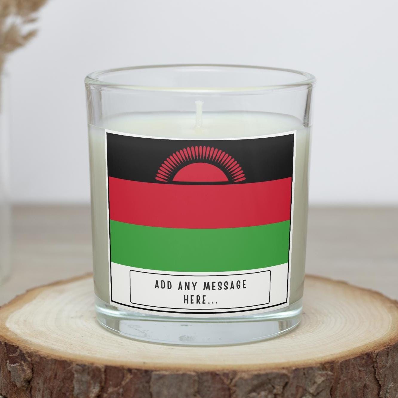 Malawi Personalised Candle | Flag of Malawi | Malawian Flag | Custom Malawian Message | Gift for Malawian | Malawian Home Decor Candle Gift Etsy