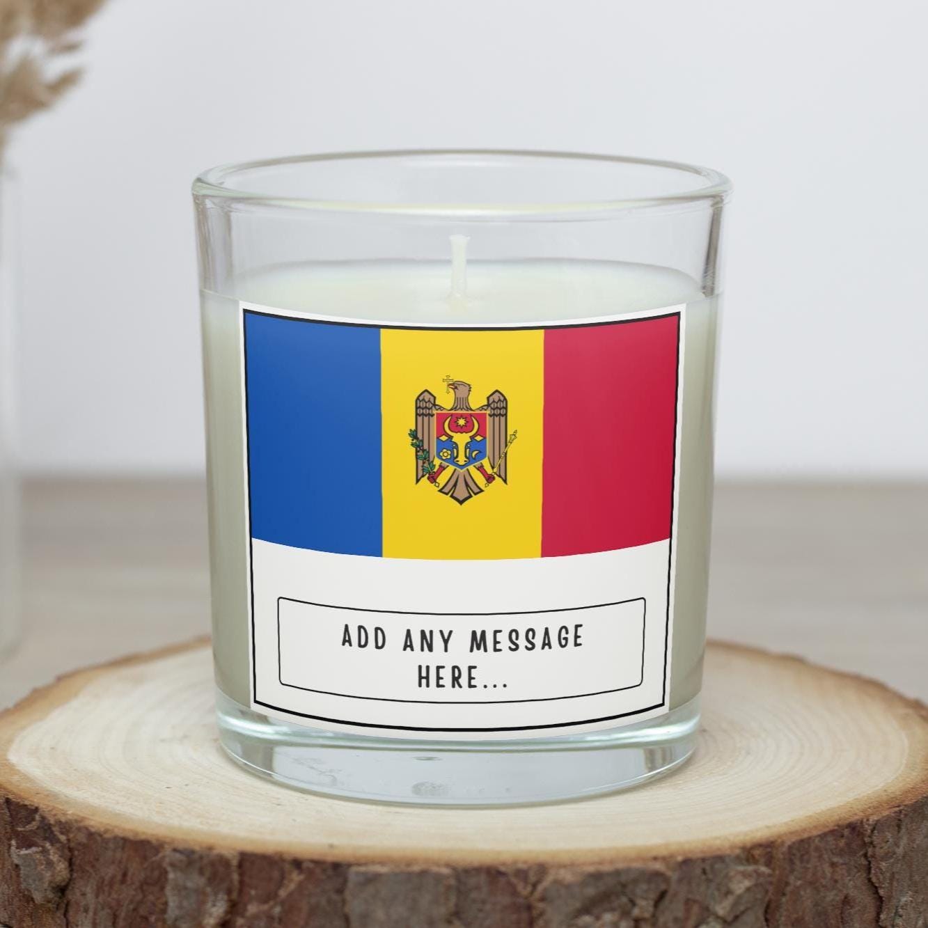 Moldova Personalised Candle | Flag of Moldova | Moldavan Flag | Custom Moldova Candle | Gift for Moldovan | Moldovan Home Decor Candle Gift Etsy
