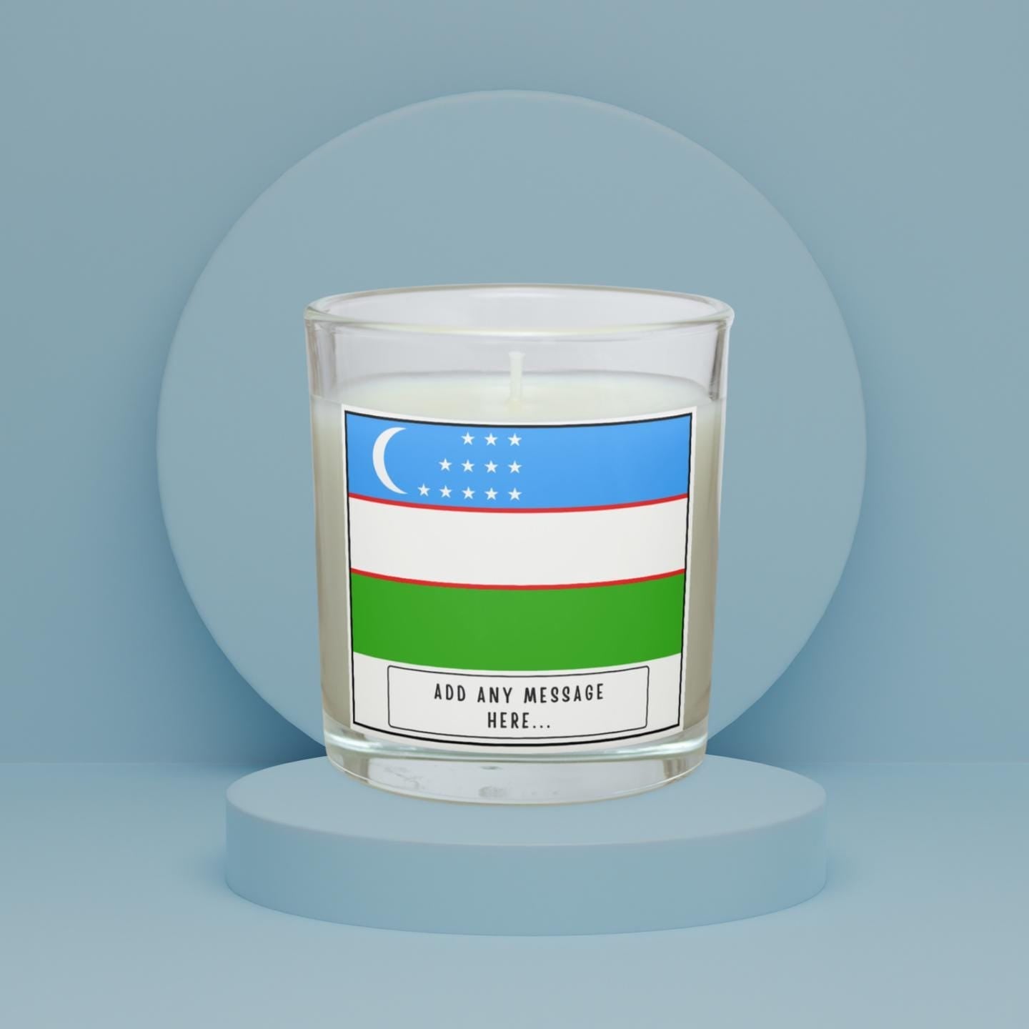 Uzbekistan Personalised Candle | Uzbek Flag | Custom Uzbek Message Candle | Gift for Uzbek | Uzbekistan Home Decor | Uzbek Heritage Candle Etsy
