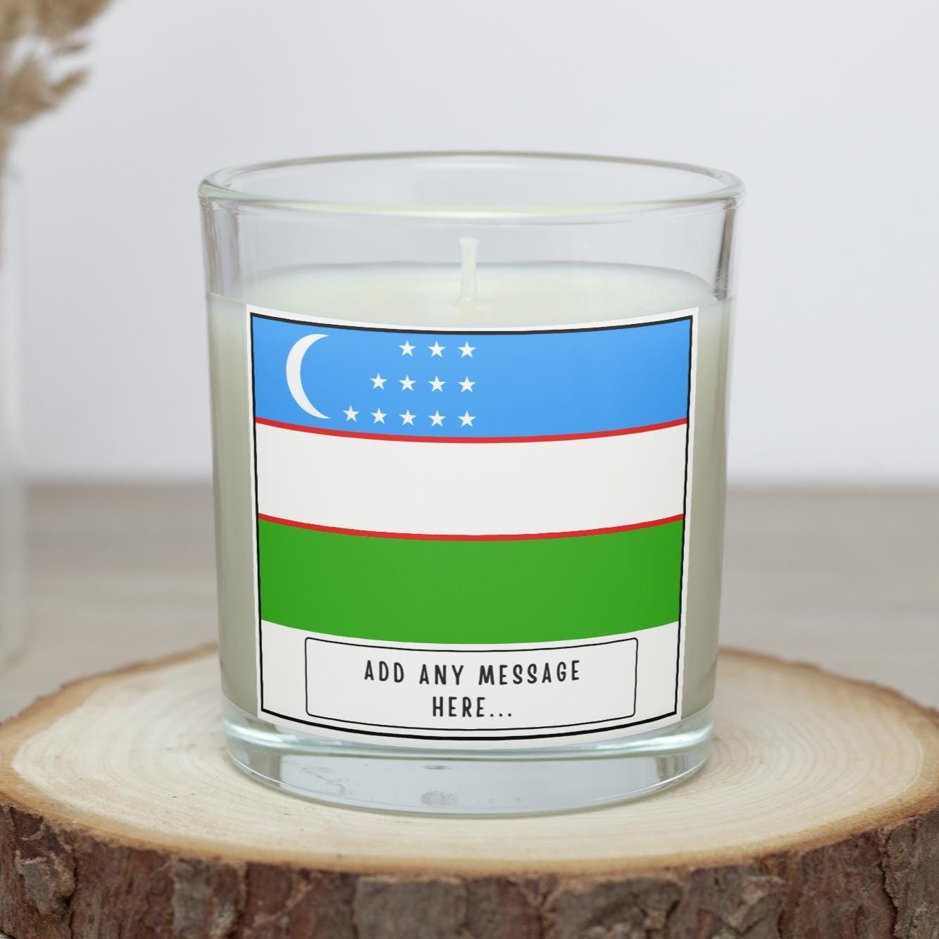 Uzbekistan Personalised Candle | Uzbek Flag | Custom Uzbek Message Candle | Gift for Uzbek | Uzbekistan Home Decor | Uzbek Heritage Candle Etsy