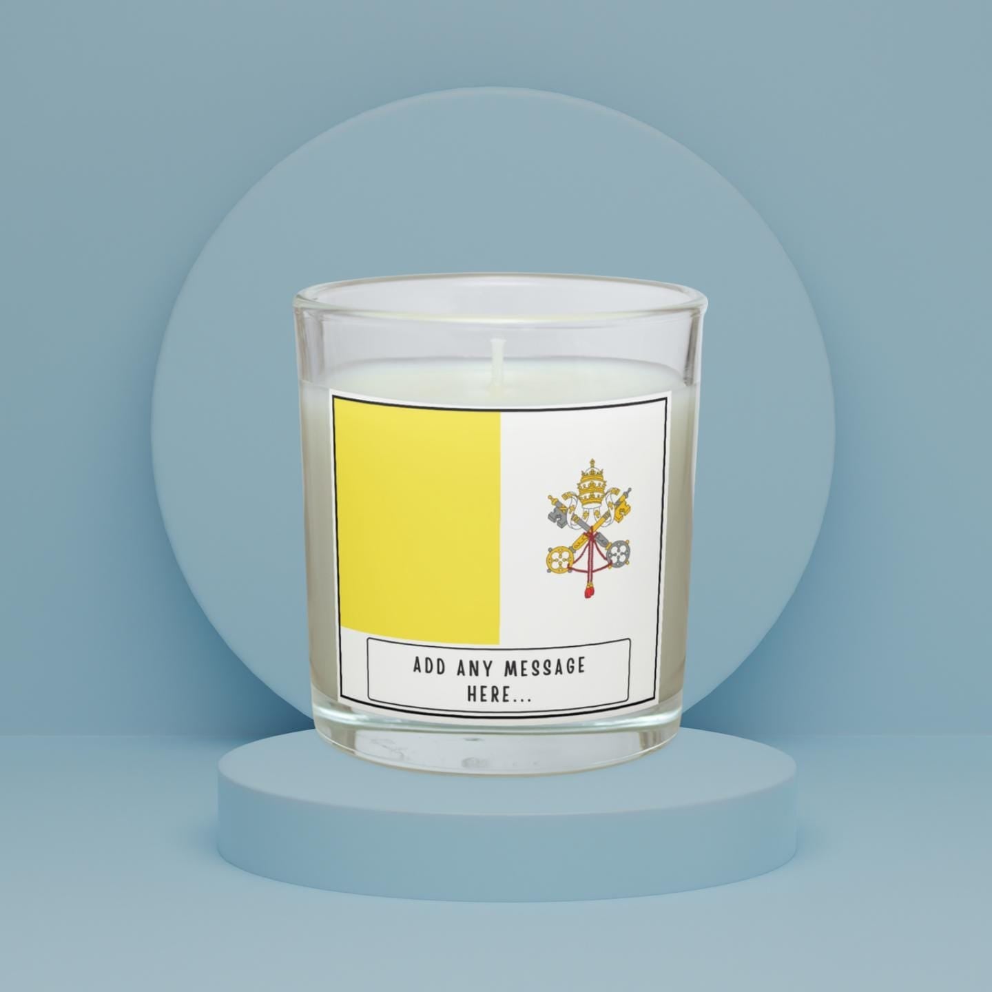 Vatican City Personalised Candle | Flag of Vatican City | Vatican Flag | Custom Message Vatican City Gift | Catholic Gift | Papal Home Decor Etsy