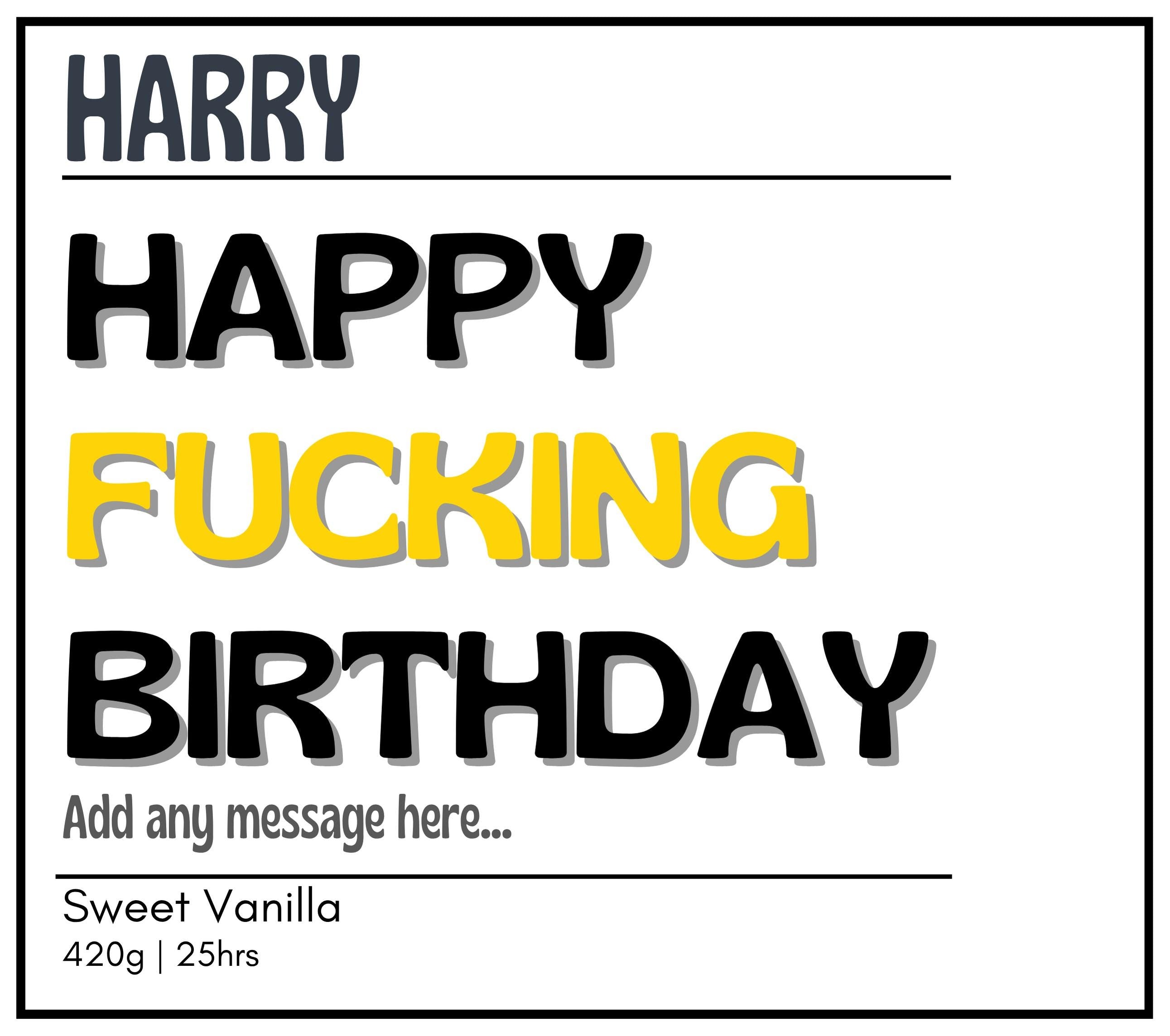 Happy Fucking Birthday Personalised Candle | Funny Happy Birthday Gift | Rude Adult Birthday Gift | Custom Name Message Funny Happy Birthday Etsy