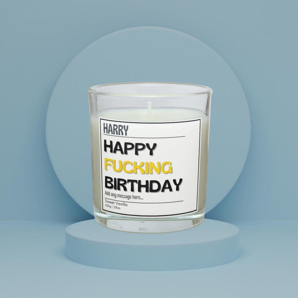 Happy Fucking Birthday Personalised Candle | Funny Happy Birthday Gift | Rude Adult Birthday Gift | Custom Name Message Funny Happy Birthday Etsy