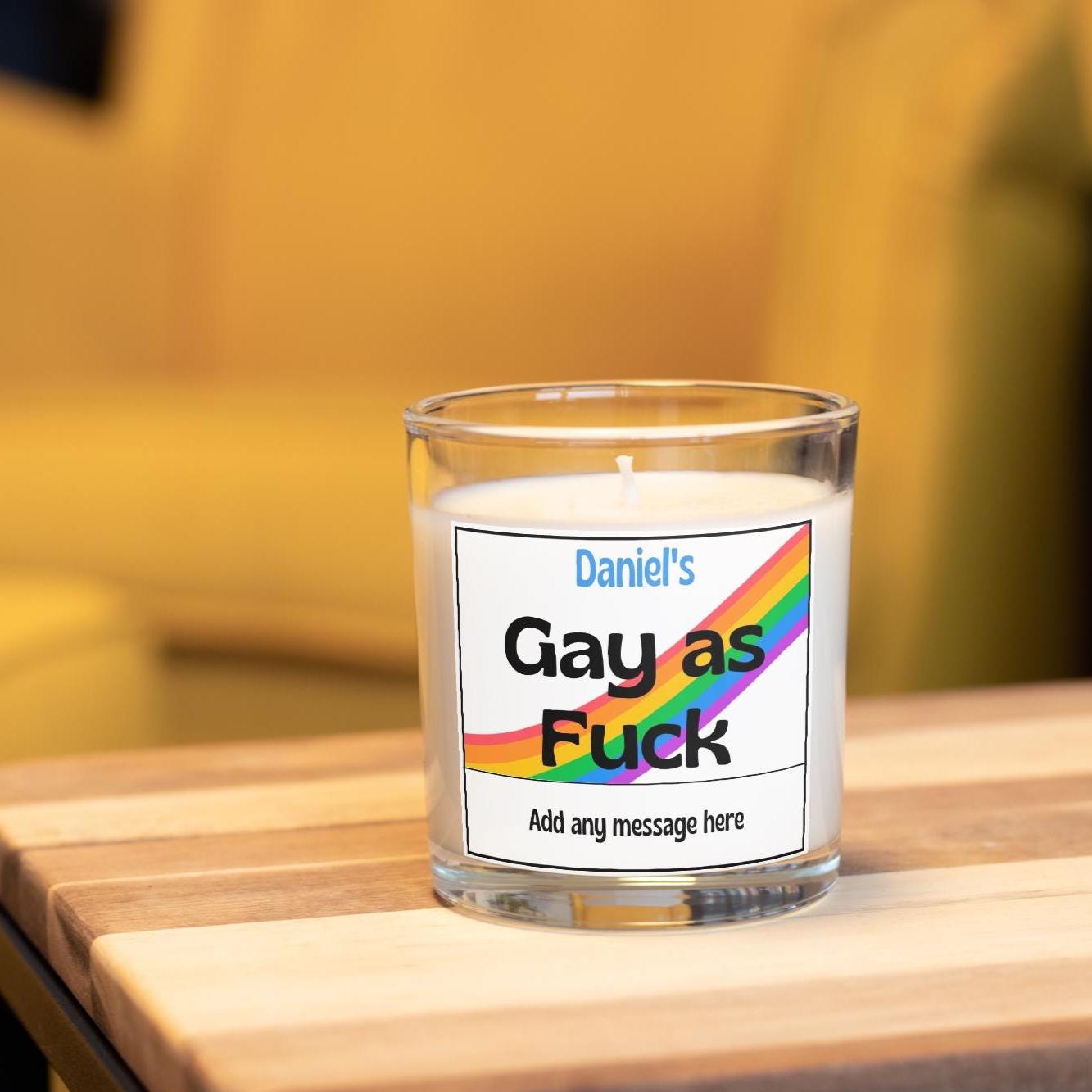 Funny Gay as Fuck Personalised Candle | Novelty Rude Gay Gift | Gift for Gay Friend | Funny Straight Gift | Funny Friend Gift | Work Friend Etsy