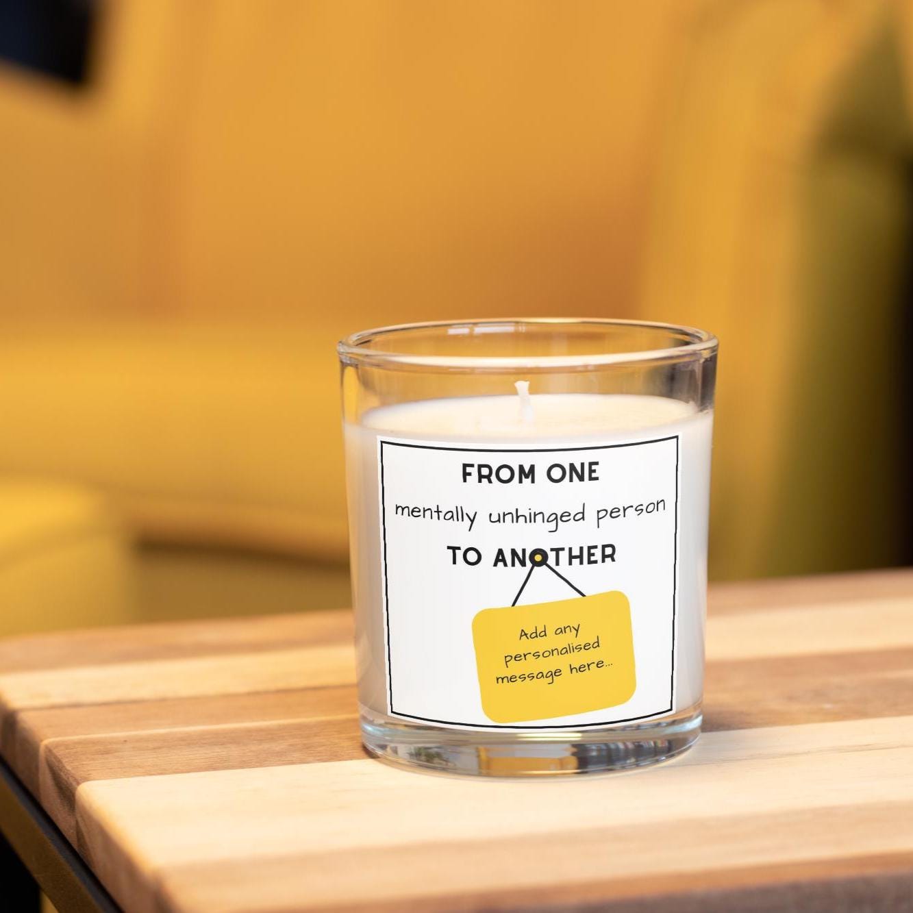 Funny Mentally Unhinged Personalised Candle | Novelty Gift for Friends | Funny Co Worker Gift | Fun Gifts for Mum | Best Friend Message Gift Etsy