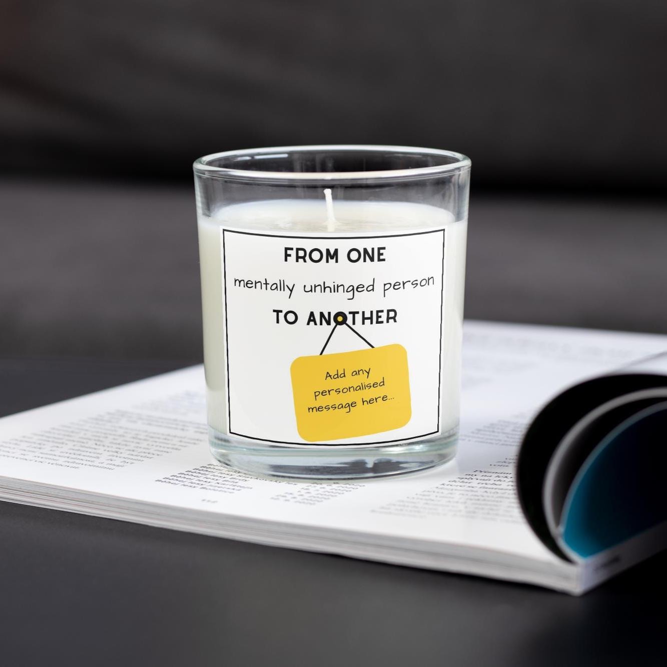 Funny Mentally Unhinged Personalised Candle | Novelty Gift for Friends | Funny Co Worker Gift | Fun Gifts for Mum | Best Friend Message Gift Etsy