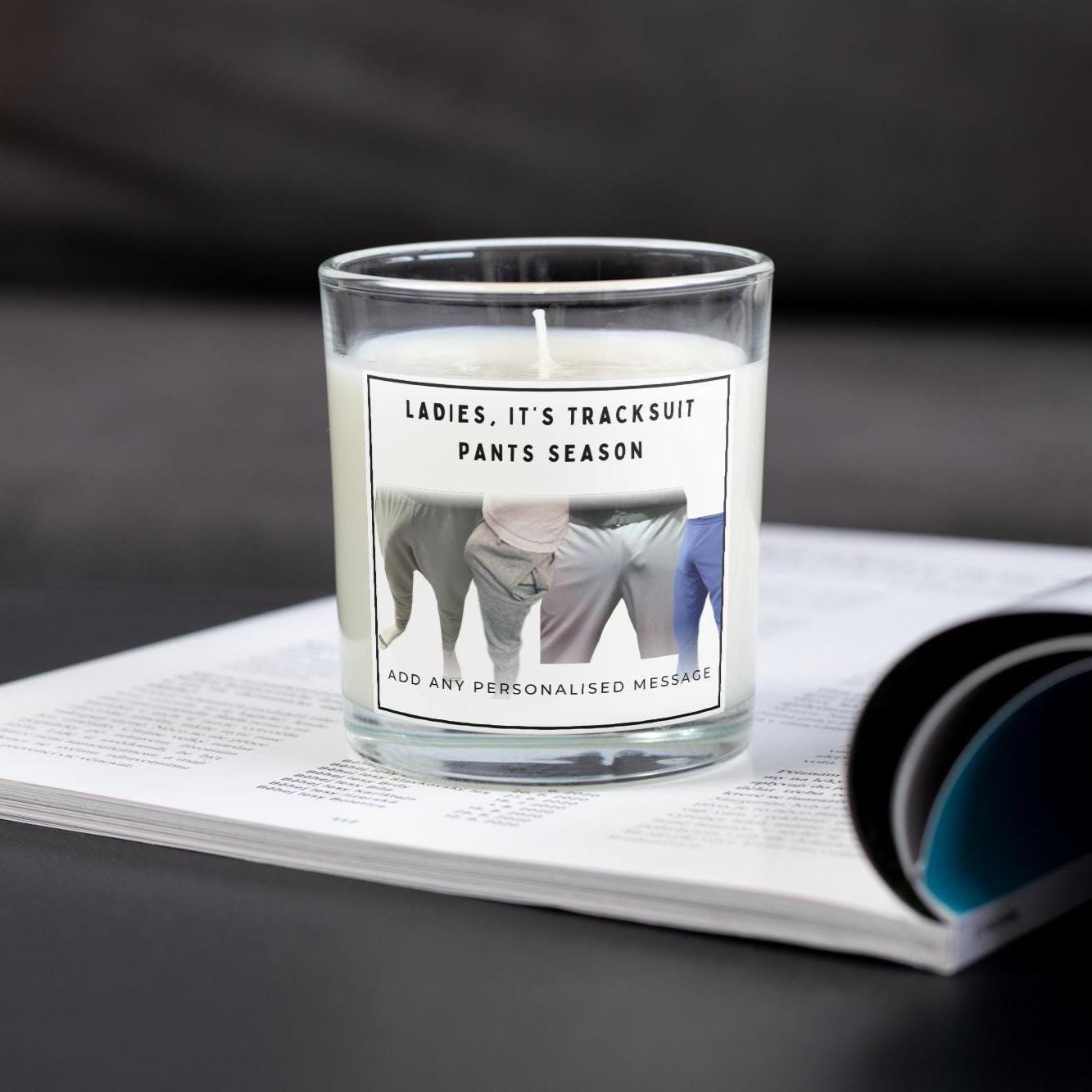 Rude Funny Adult Joke Personalised Candle | Rude Jogging Bottoms Gift | Novelty Rude Gift | Cheeky Funny Gift | Gift for Women | Gay Gift Etsy