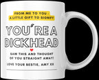 Personalised Mug | Rude Funny Gift | Cheeky Gift | Dickhead Gift | Friend Gift | Secret Santa | Banter Mug | Novelty Mug | Joke Gift | Funny Etsy