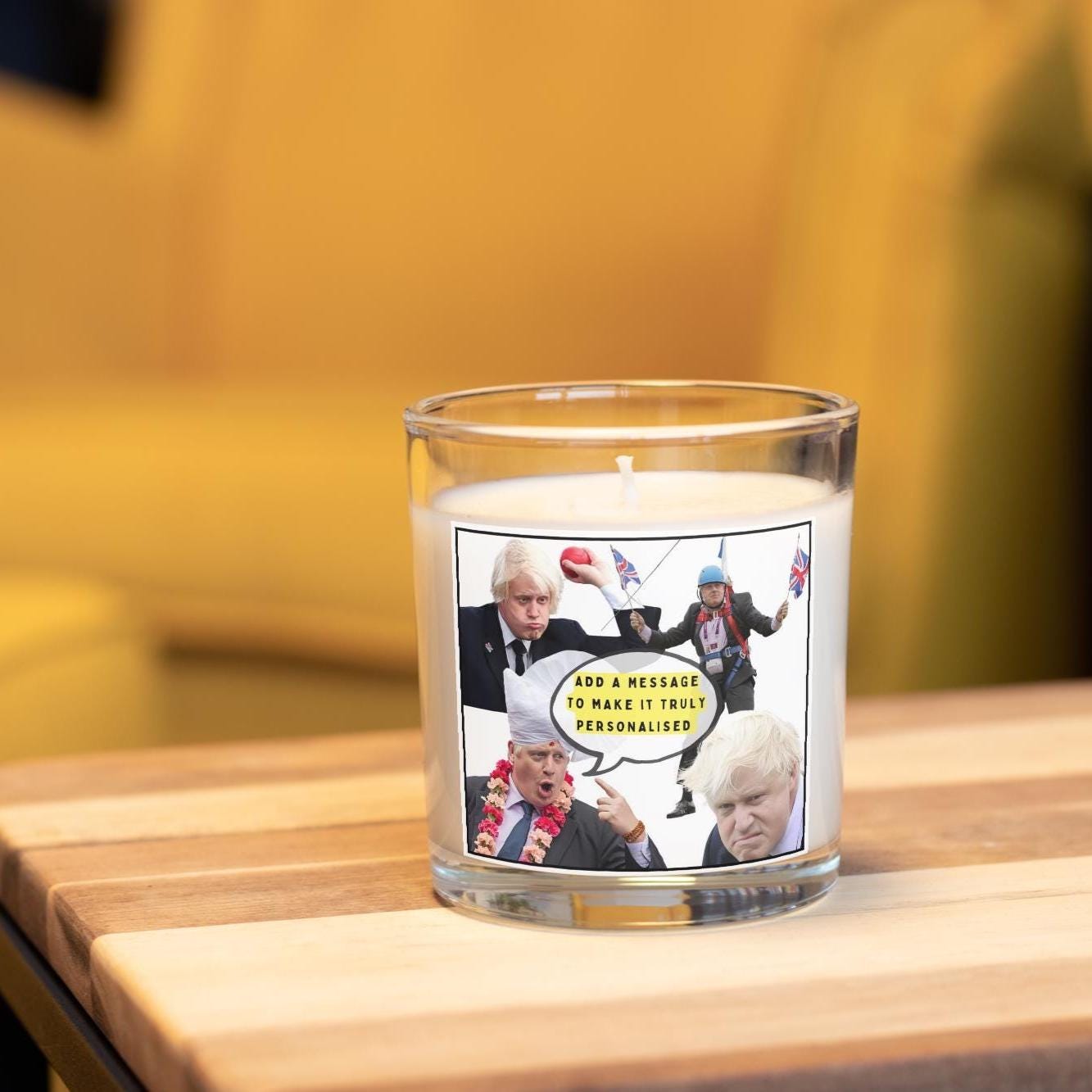 Funny Boris Johnson Personalised Candle | Novelty Boris Johnson Gift | Political Gag | Boris Johnson Message Candle | Funny Secret Santa Etsy