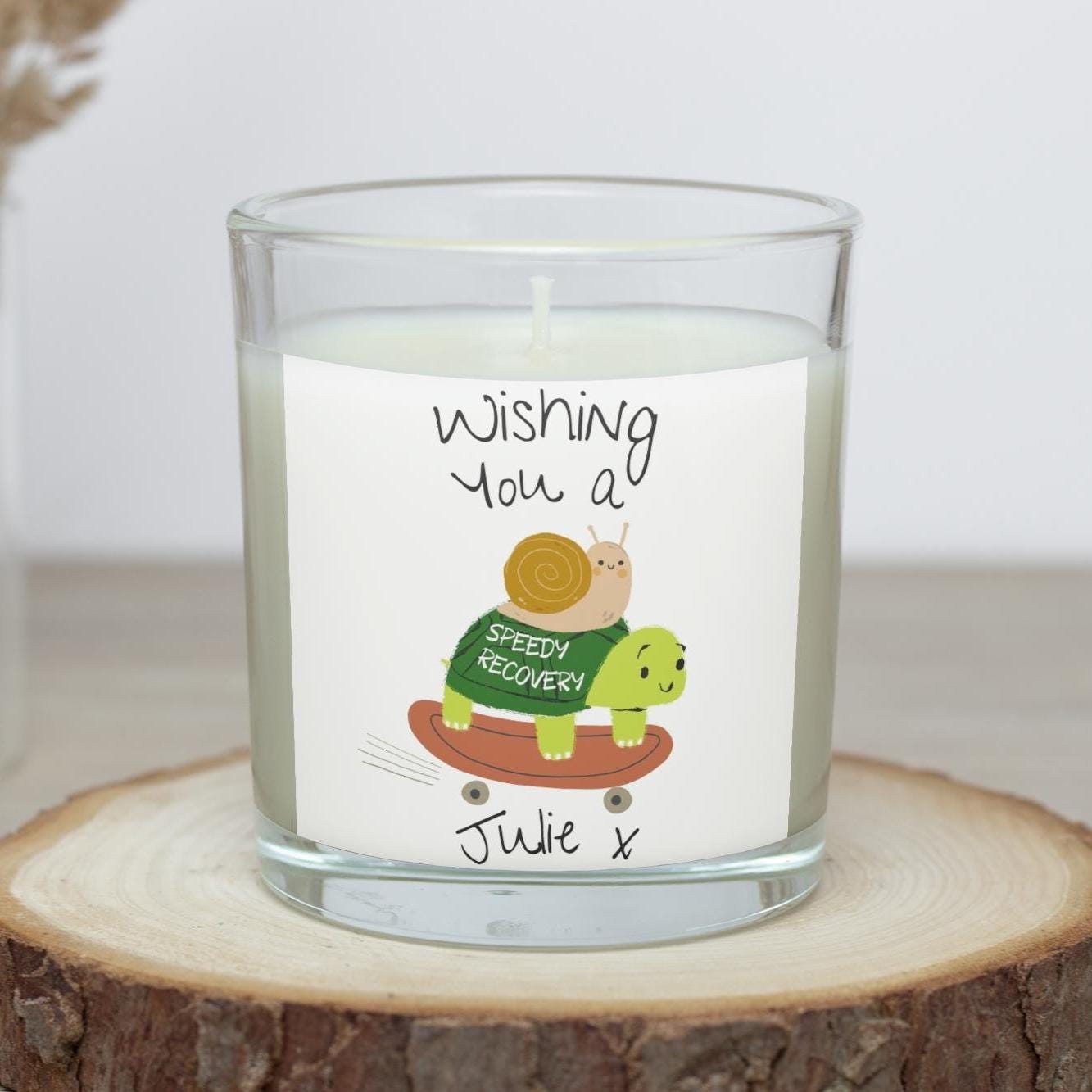 Speedy Recovery Candle | Get Well Soon Message Gift | Illness Recovery Personalised Candle | Thinking of You Gift | Feeling Unwell Candle Etsy