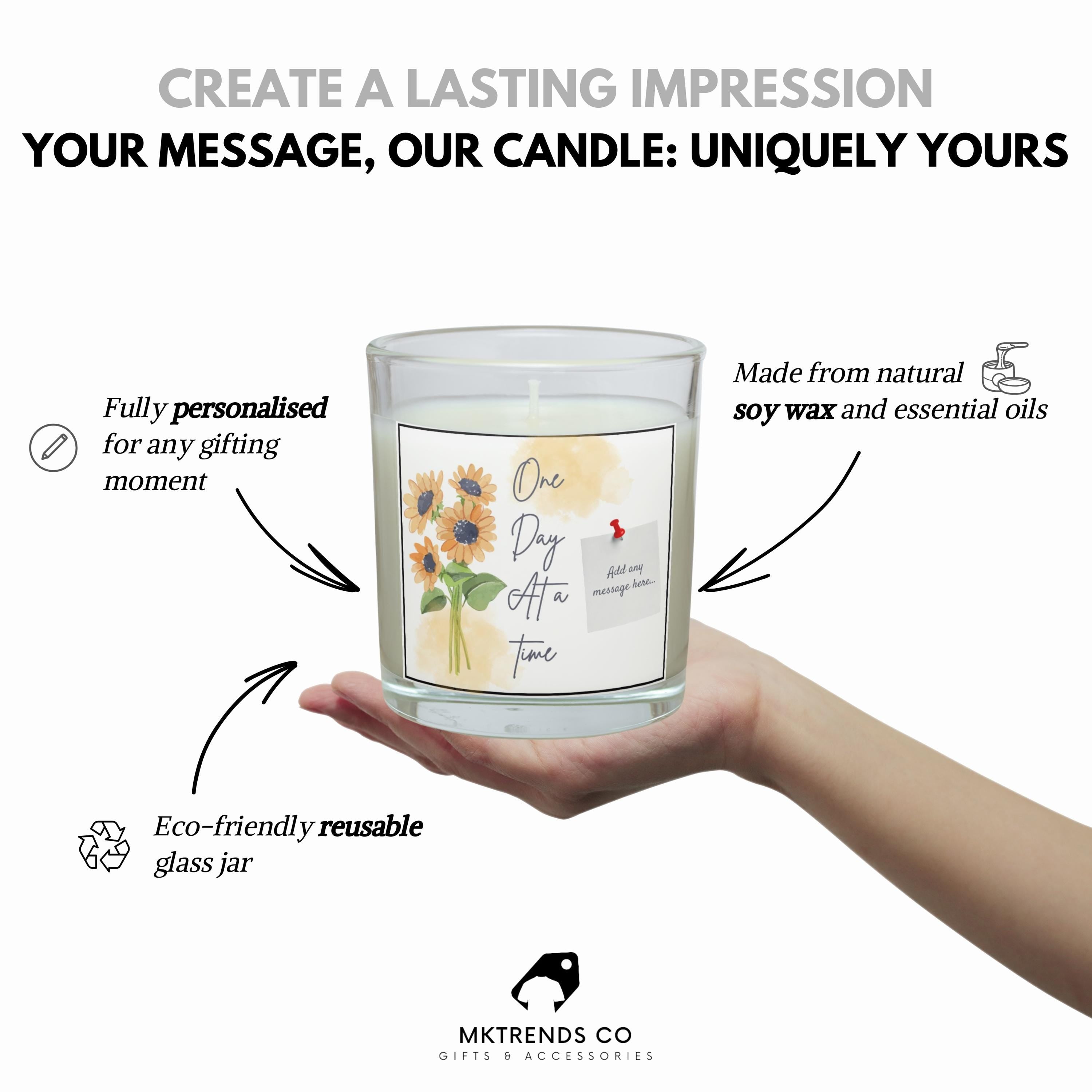 One Day at a Time Recovery Gift | Get Well Soon Message Candle | Thinking of You | Emotional Support Gift | Comfort Message Gift | Soy Wax Etsy