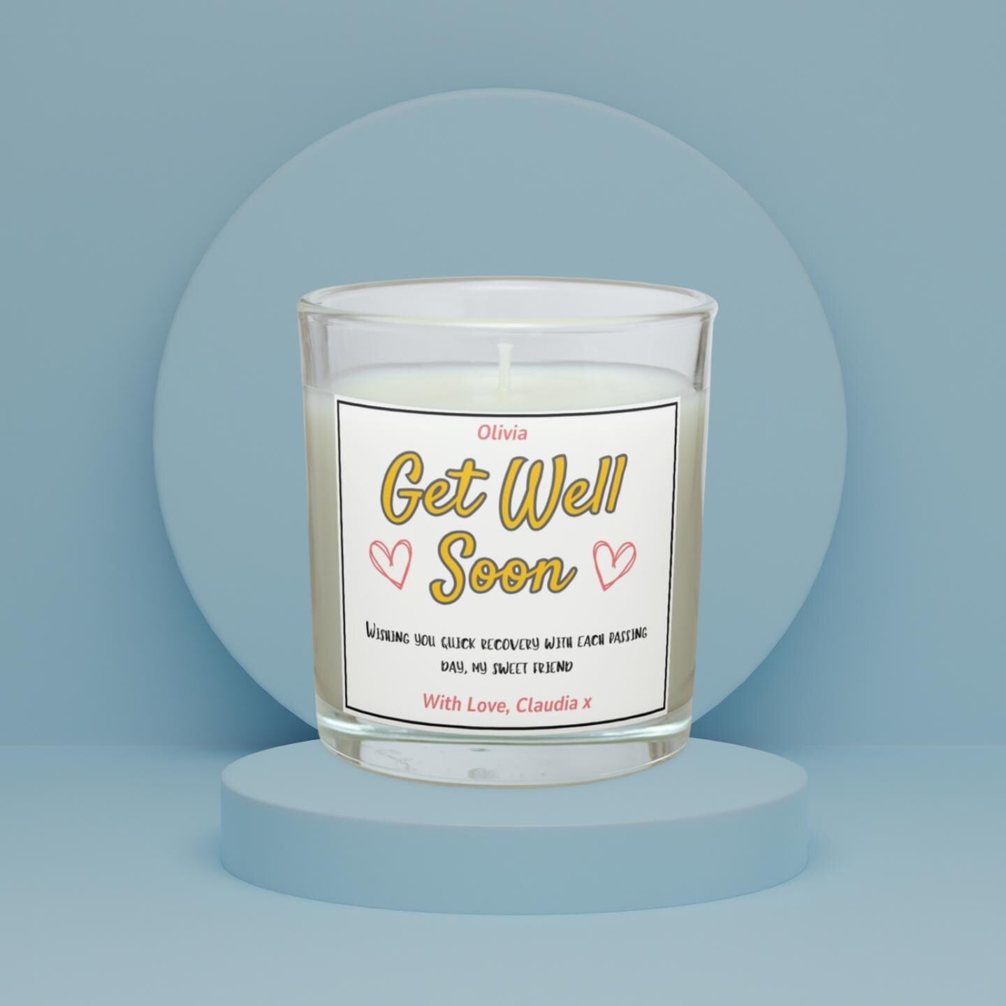 Get Well Soon Candle for Her | Recovery Gift for Her | Mum | Friend | Sister | Auntie Thinking of You Gift | Feeling Unwell | Custom Message Etsy