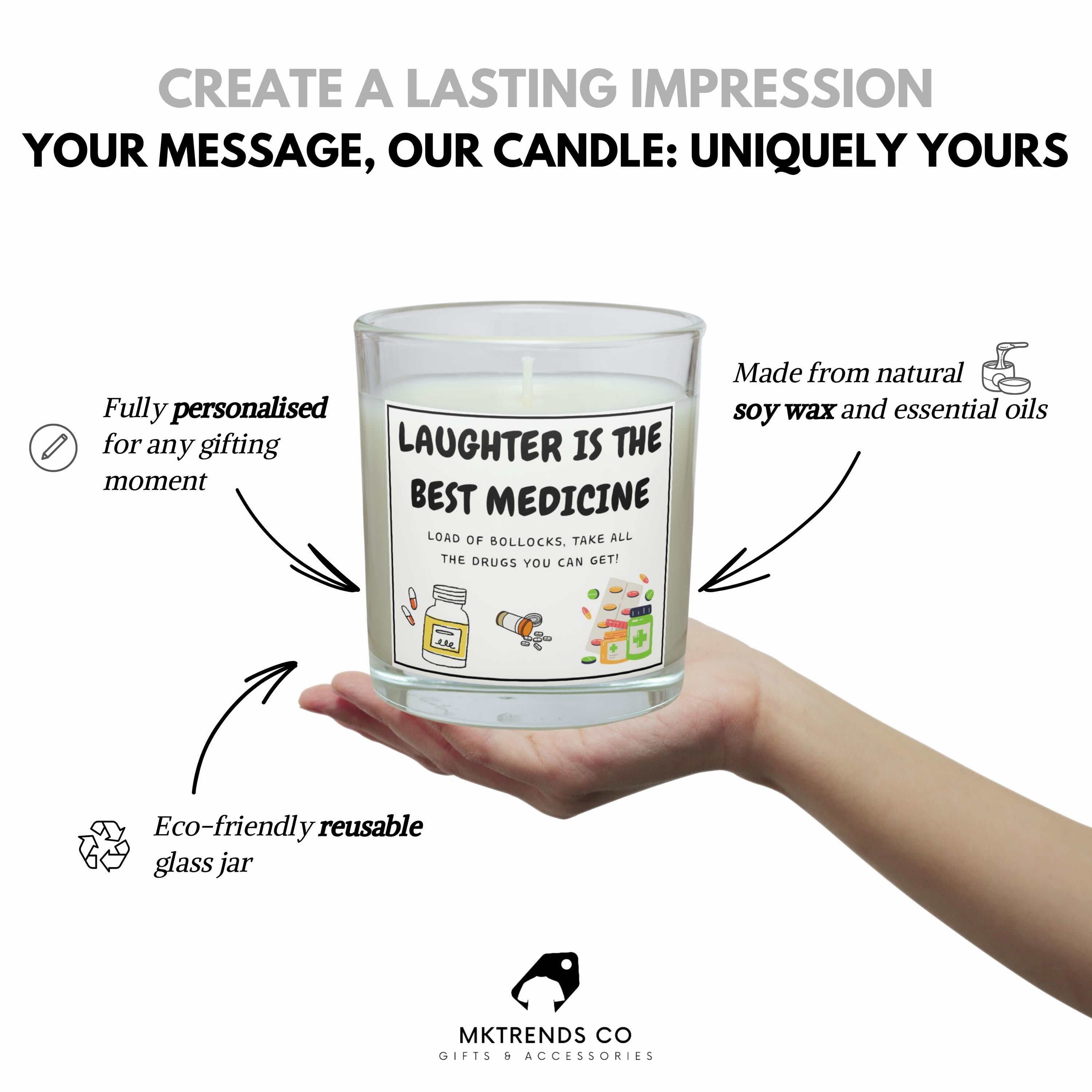 Funny Get Well Soon Recovery Gift | Funny Laughter Medicine | Thinking of You | Funny Get Well Soon Candle | Hospital Discharge Candle Gifts Etsy
