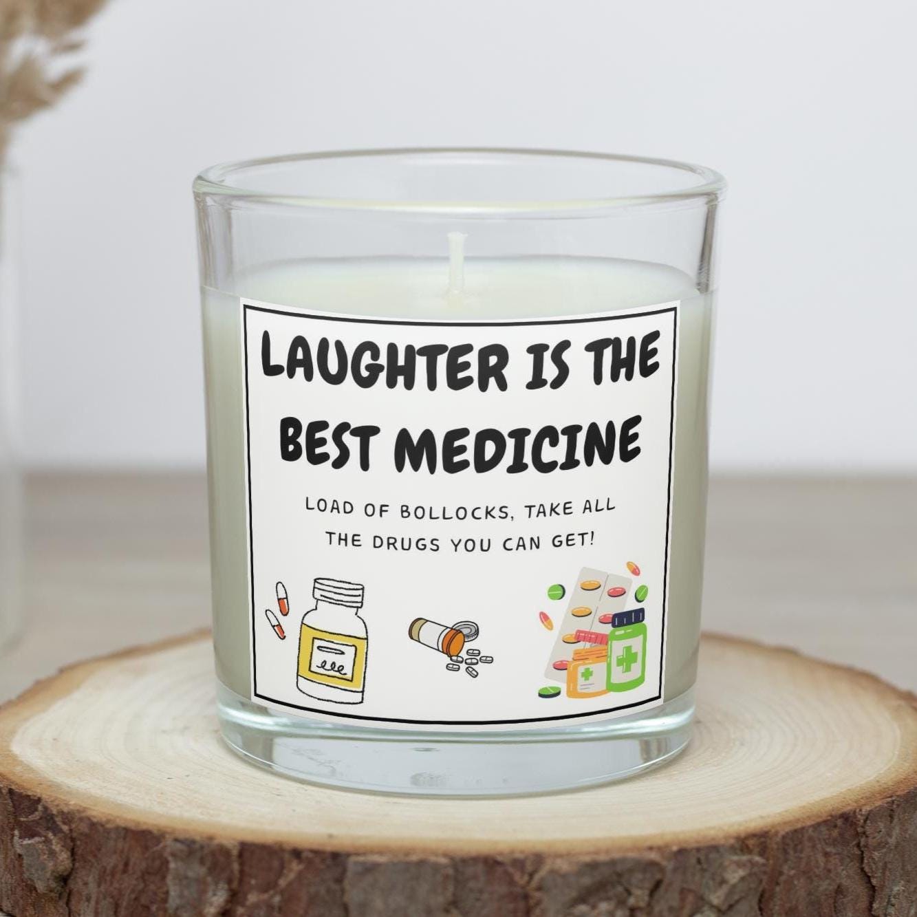 Funny Get Well Soon Recovery Gift | Funny Laughter Medicine | Thinking of You | Funny Get Well Soon Candle | Hospital Discharge Candle Gifts Etsy