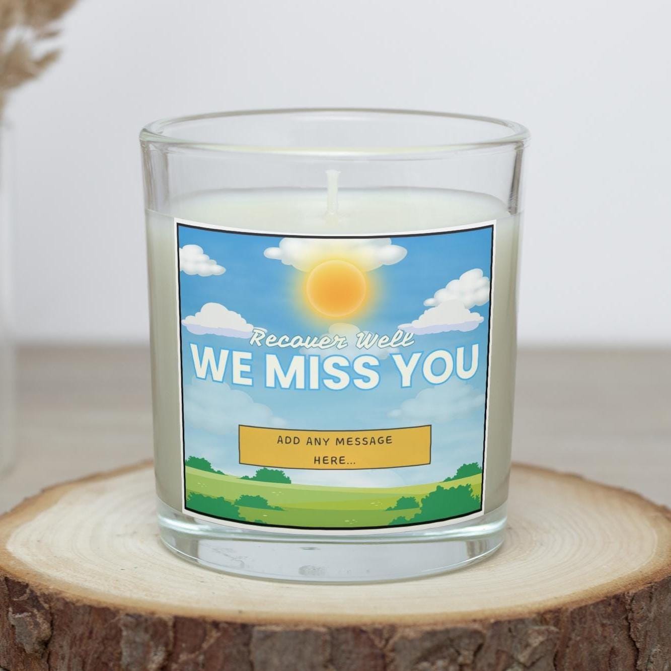 We Miss You Gift | Recovery Candle Gift | Custom Message Thinking of You Gift | Work Friend Gift | Family | Get Well Soon Message Candle Etsy