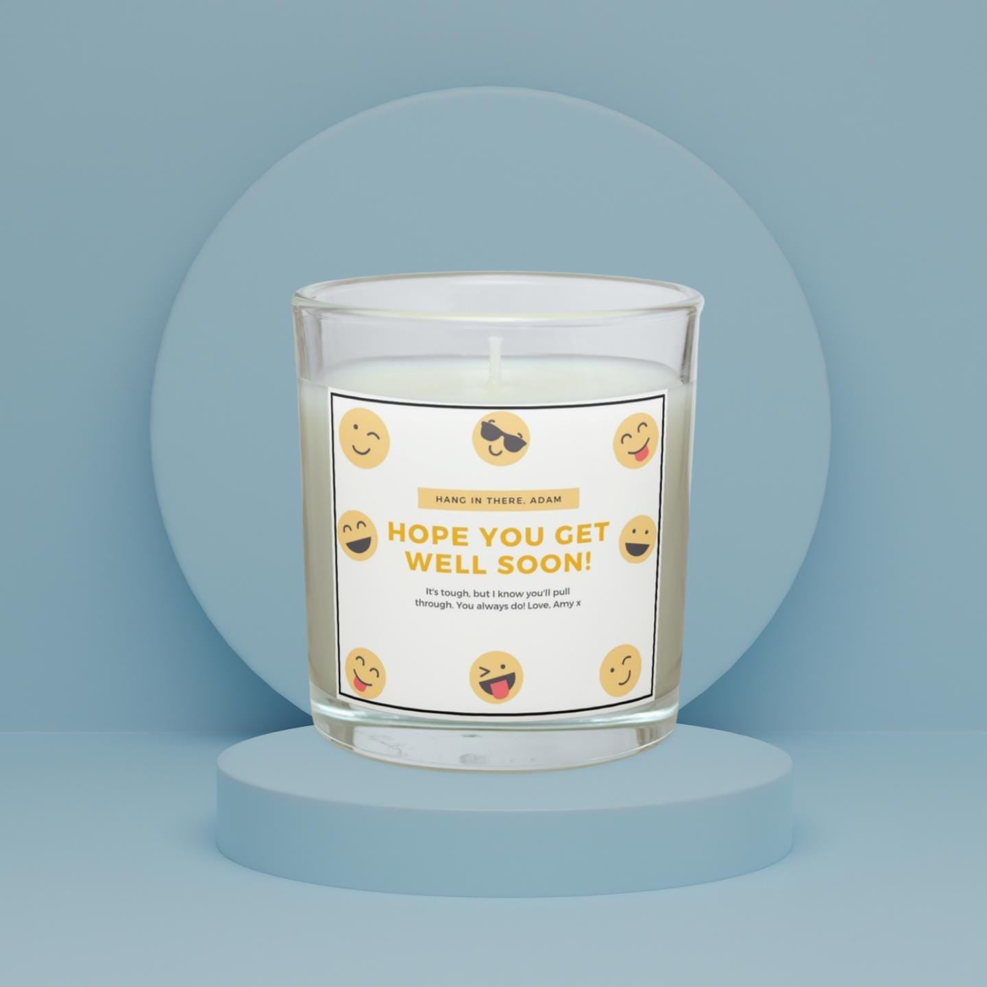 Hope You Get Well Soon Candle | Fun Get Well Soon Gift | Smily Emoji Gift | Recovery Gift for Him Her | Comfort Present | Feeling Better Etsy