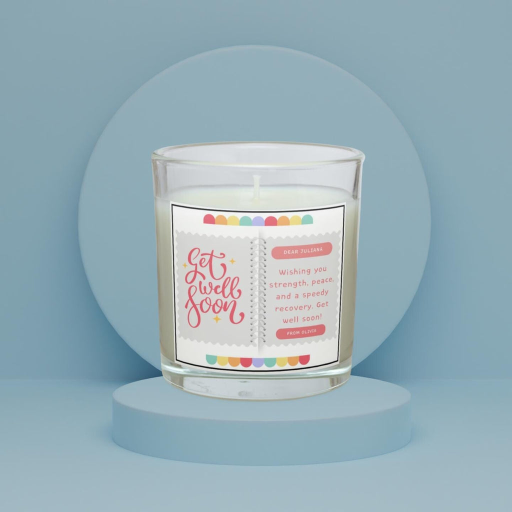 Custom Get Well Soon Message Gift for Her | Rainbow Design | Illness Recovery Candle | Custom Message Thinking of You | Get Better Soon Gift Etsy