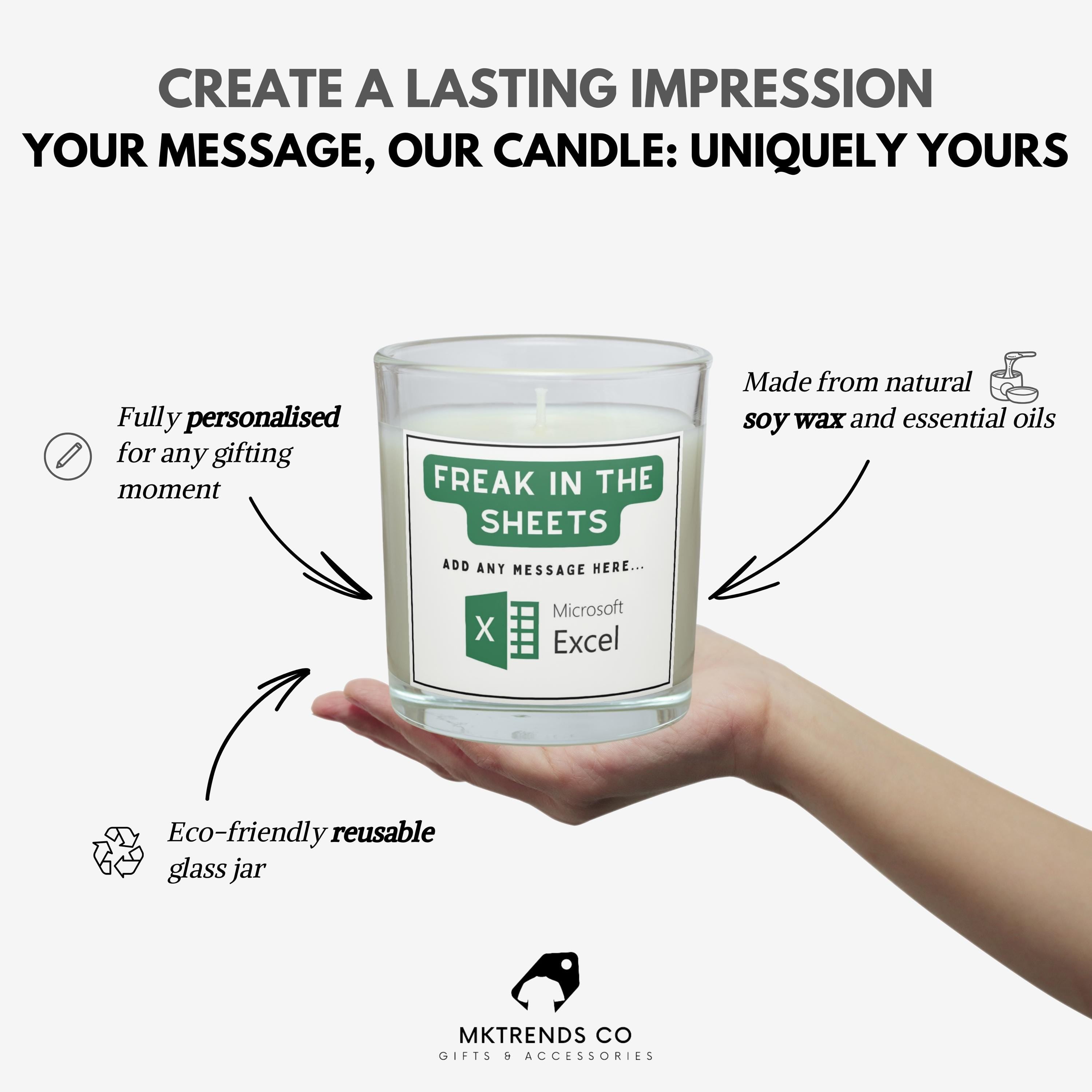 Funny Microsoft Excel Personalised Candle | Funny IT Gift | Funny Excel Spreadsheet Gift | Novelty Gift for Office Worker | Secret Santa Etsy