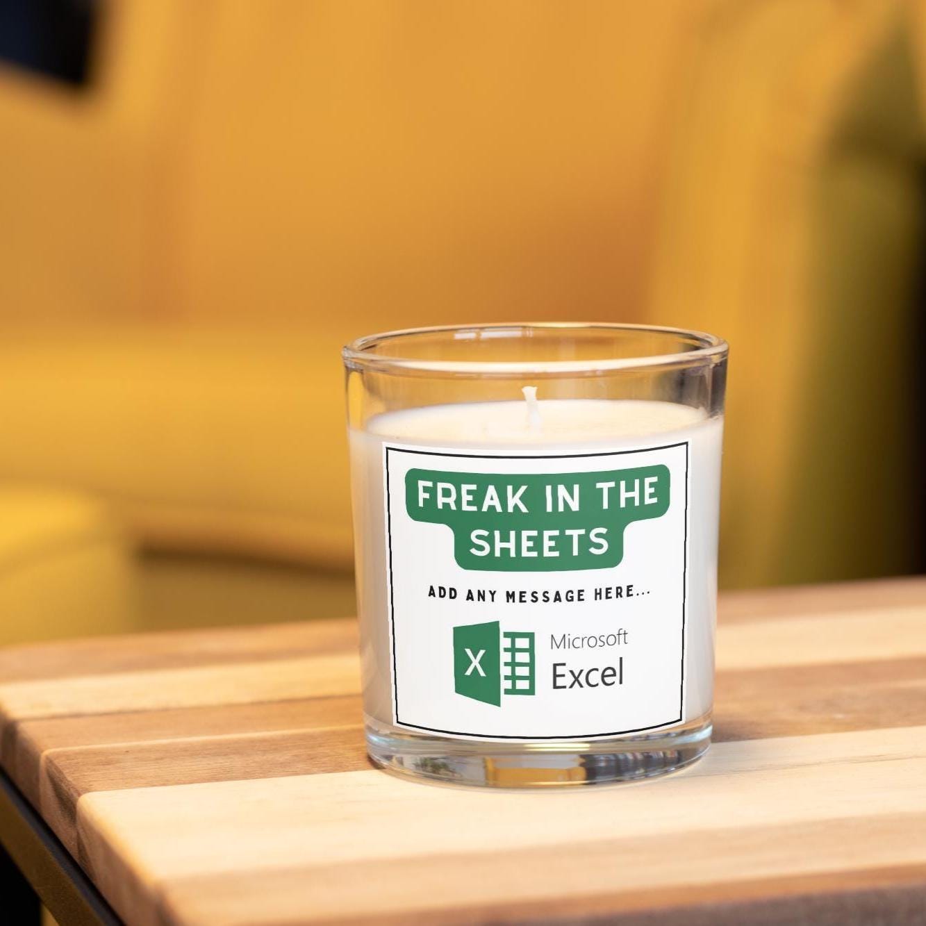 Funny Microsoft Excel Personalised Candle | Funny IT Gift | Funny Excel Spreadsheet Gift | Novelty Gift for Office Worker | Secret Santa Etsy