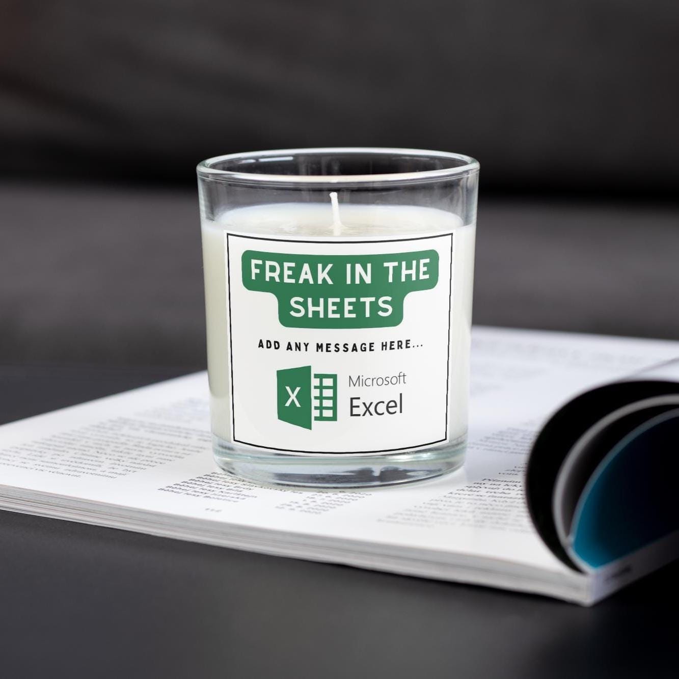 Funny Microsoft Excel Personalised Candle | Funny IT Gift | Funny Excel Spreadsheet Gift | Novelty Gift for Office Worker | Secret Santa Etsy