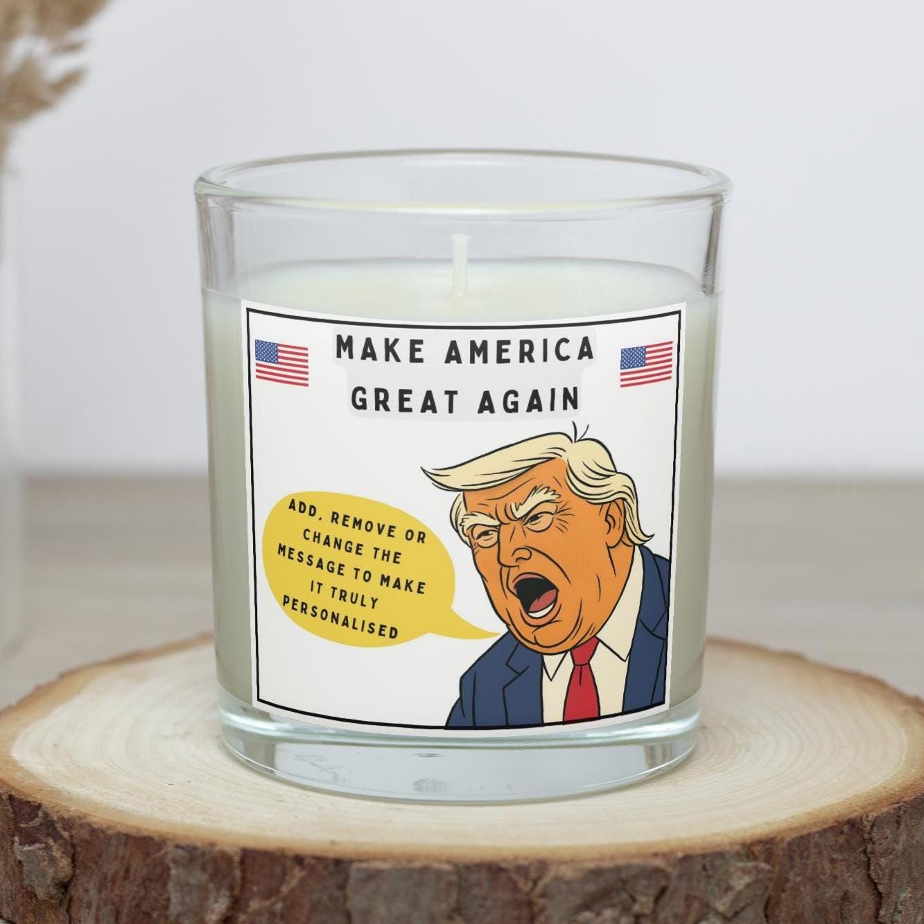Funny Donald Trump Personalised Candle | Make America Great Again | Donald Trump Gift | Funny Trump Message | Donald Trump Message Candle Etsy